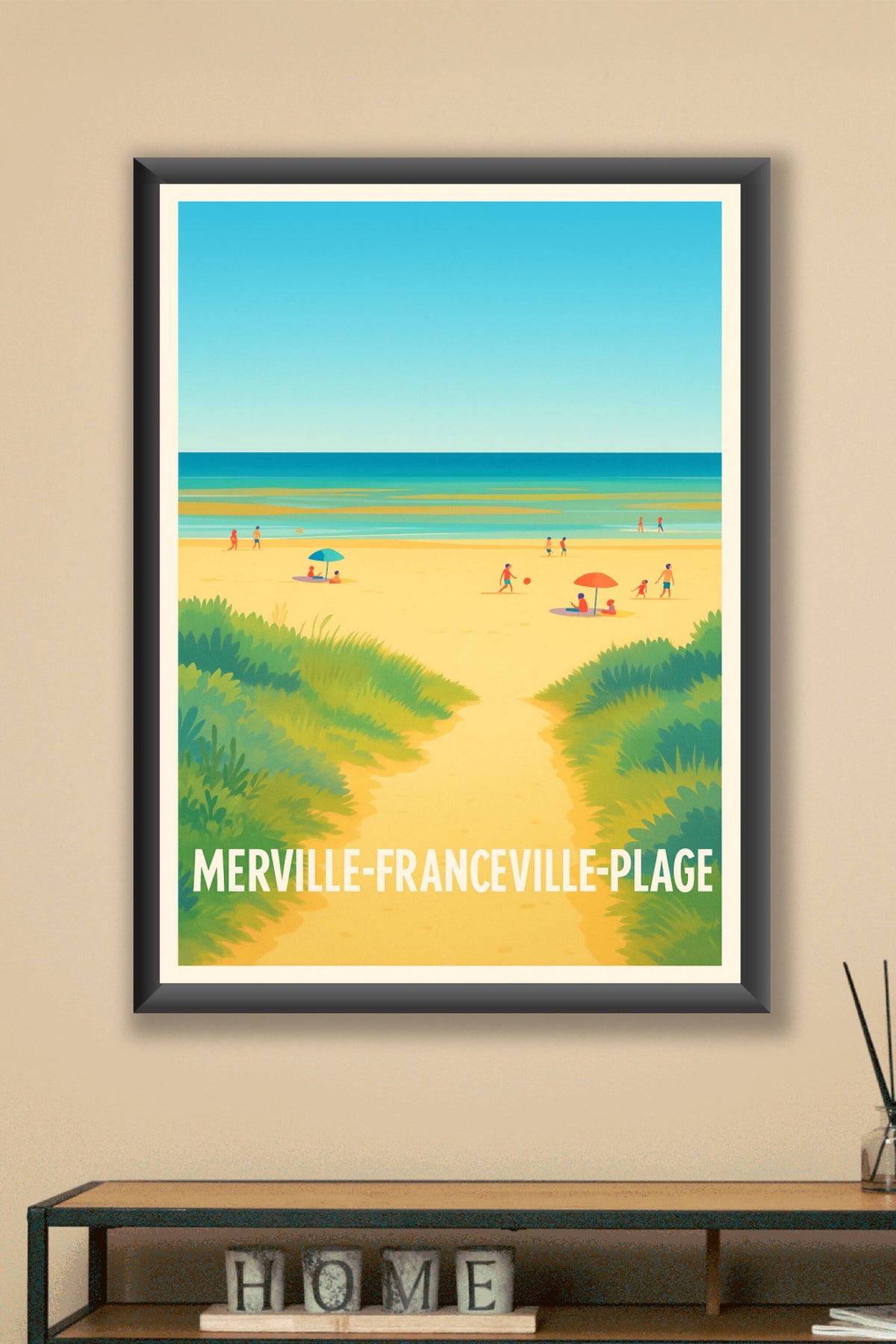 Affiche Merville-Franceville-Plage — Invitation à la sérénité balnéaire · poster d'art de Merville-Franceville-Plage