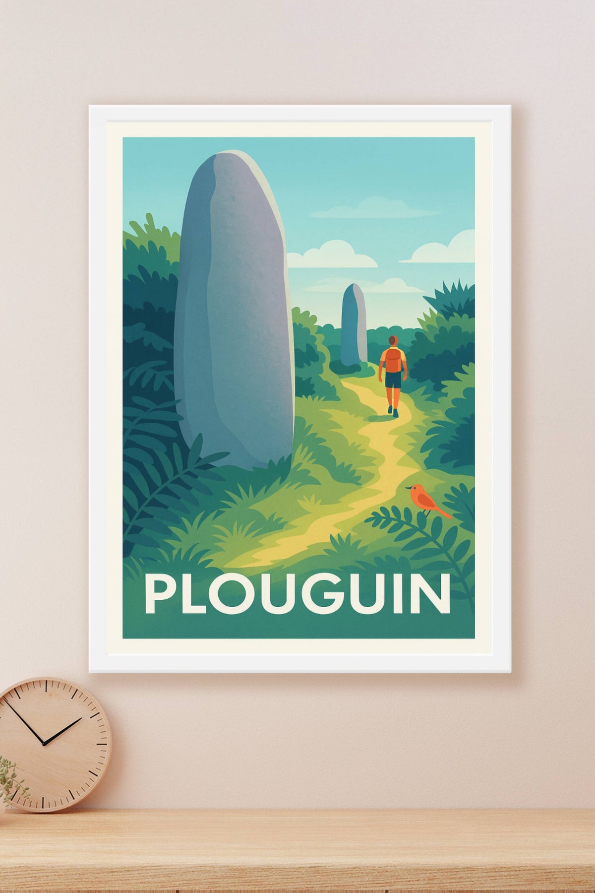 Affiche Plouguin — Balade entre les menhirs mystérieux · poster d'art de Plouguin