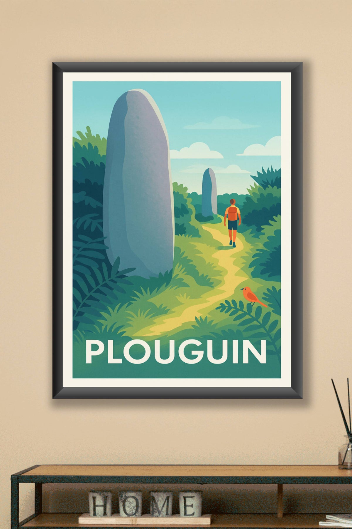 Affiche Plouguin — Balade entre les menhirs mystérieux · poster d'art de Plouguin