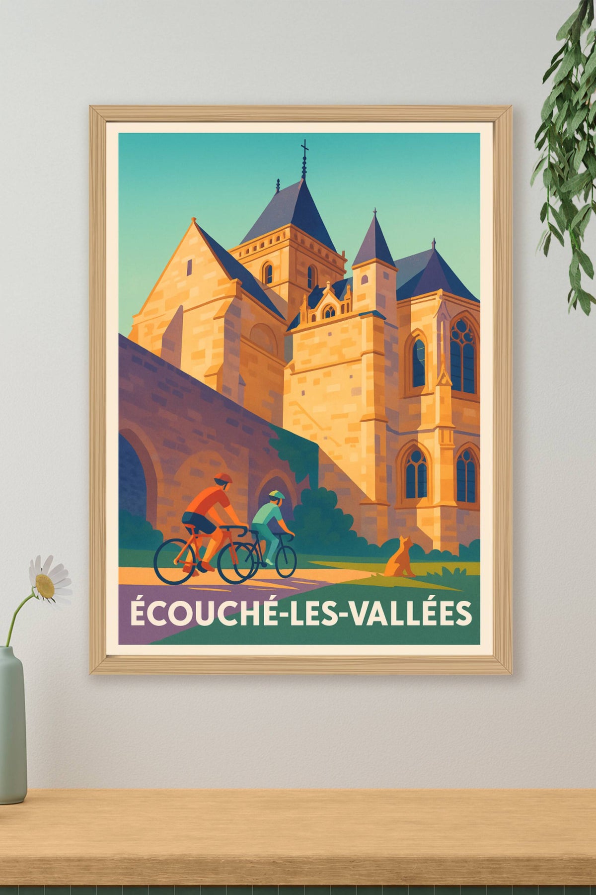 Affiche Écouché-les-Vallées — Une escapade cycliste et patrimoniale · poster d'art de Écouché-les-Vallées