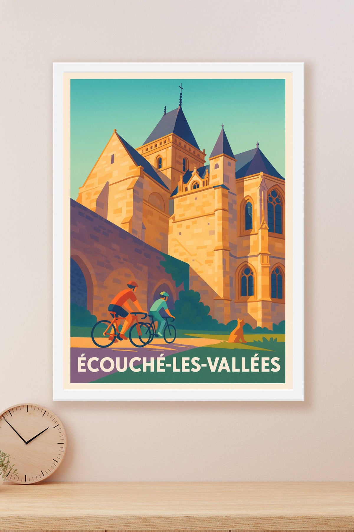 Affiche Écouché-les-Vallées — Une escapade cycliste et patrimoniale · poster d'art de Écouché-les-Vallées