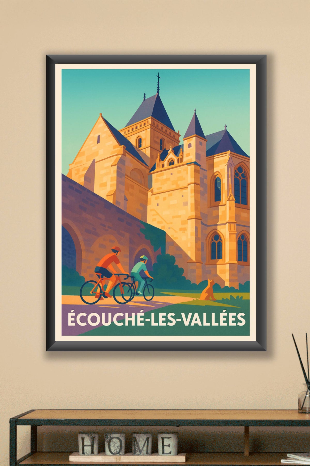 Affiche Écouché-les-Vallées — Une escapade cycliste et patrimoniale · poster d'art de Écouché-les-Vallées