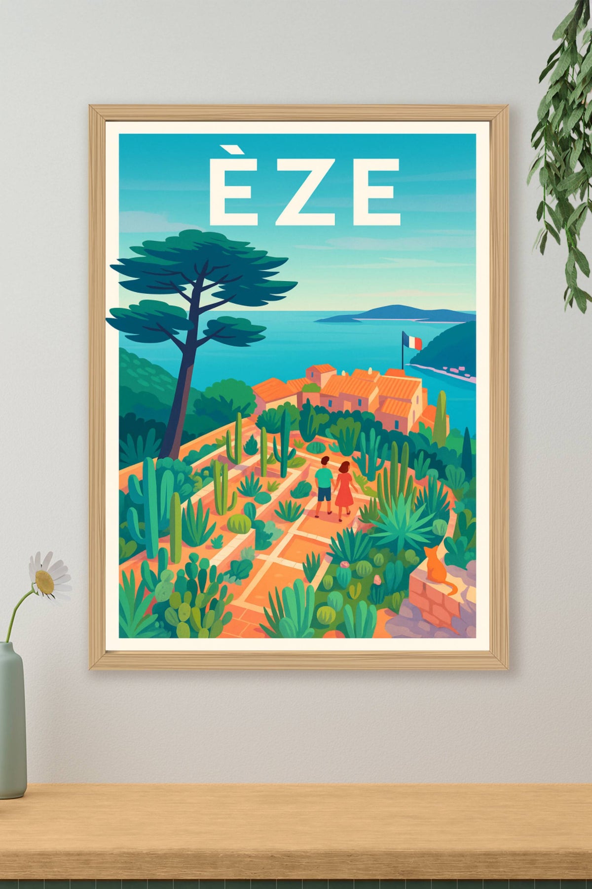 Affiche Èze — Escapade méditerranéenne en Provence · poster d'art de Èze