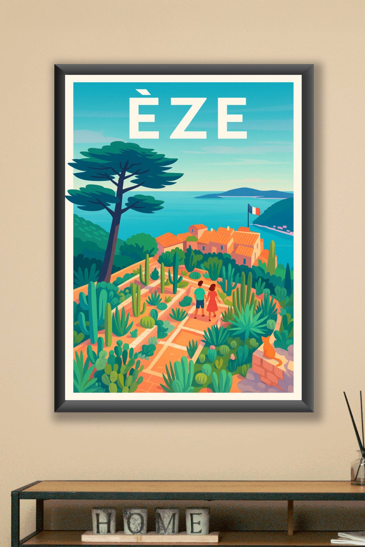 Affiche Èze — Escapade méditerranéenne en Provence · poster d'art de Èze