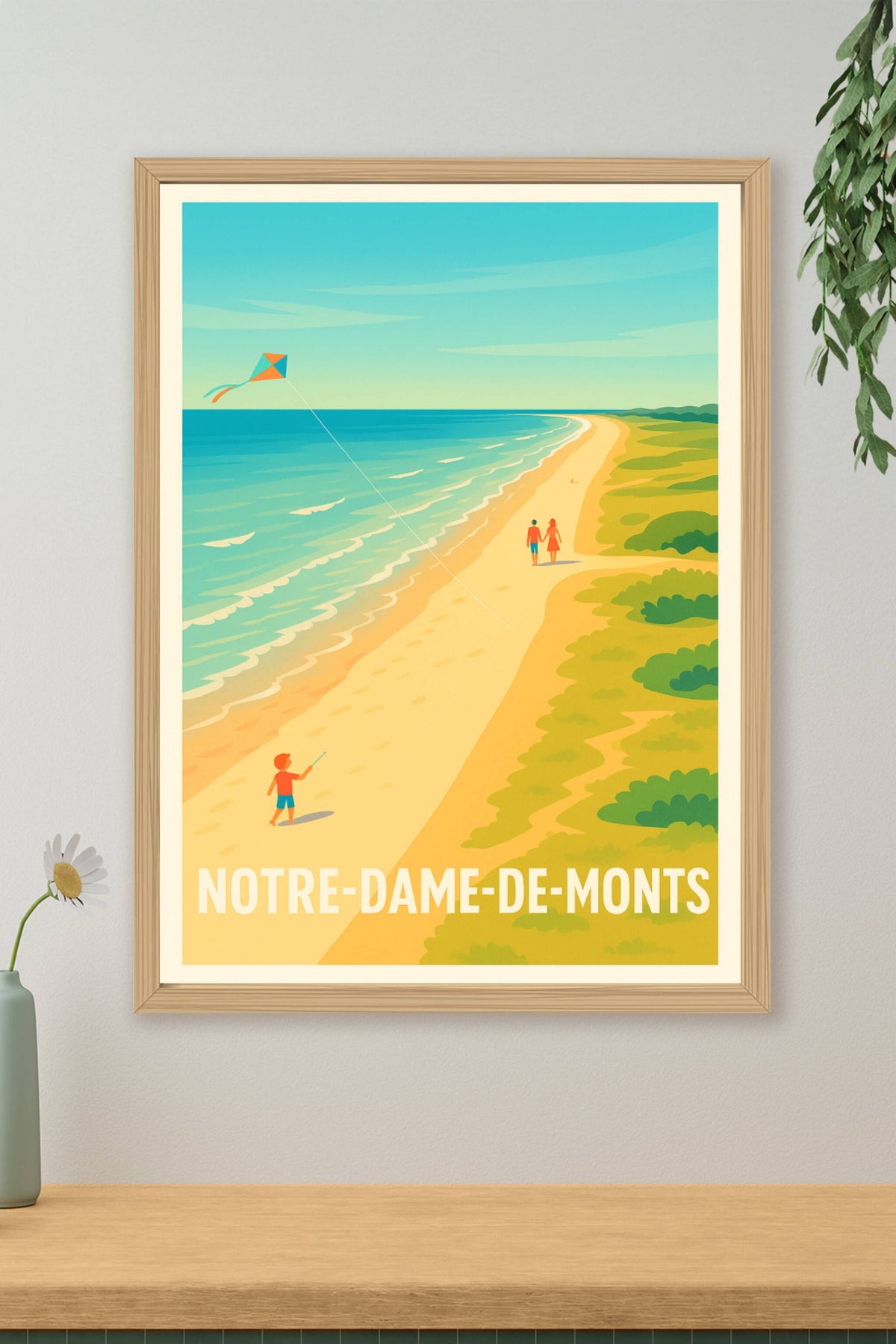 Affiche Notre-Dame-de-Monts — Évasion en bord de mer · poster d'art de Notre-Dame-de-Monts