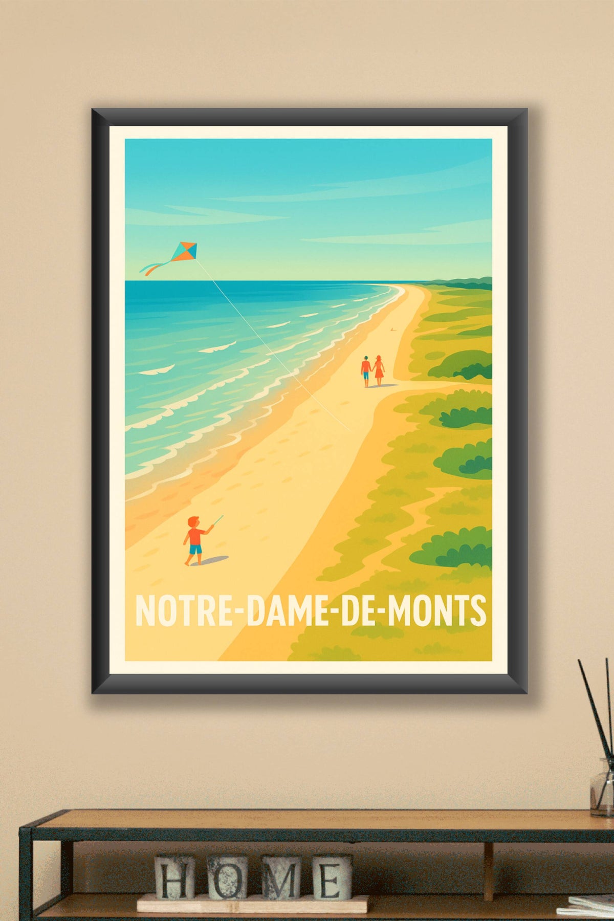 Affiche Notre-Dame-de-Monts — Évasion en bord de mer · poster d'art de Notre-Dame-de-Monts