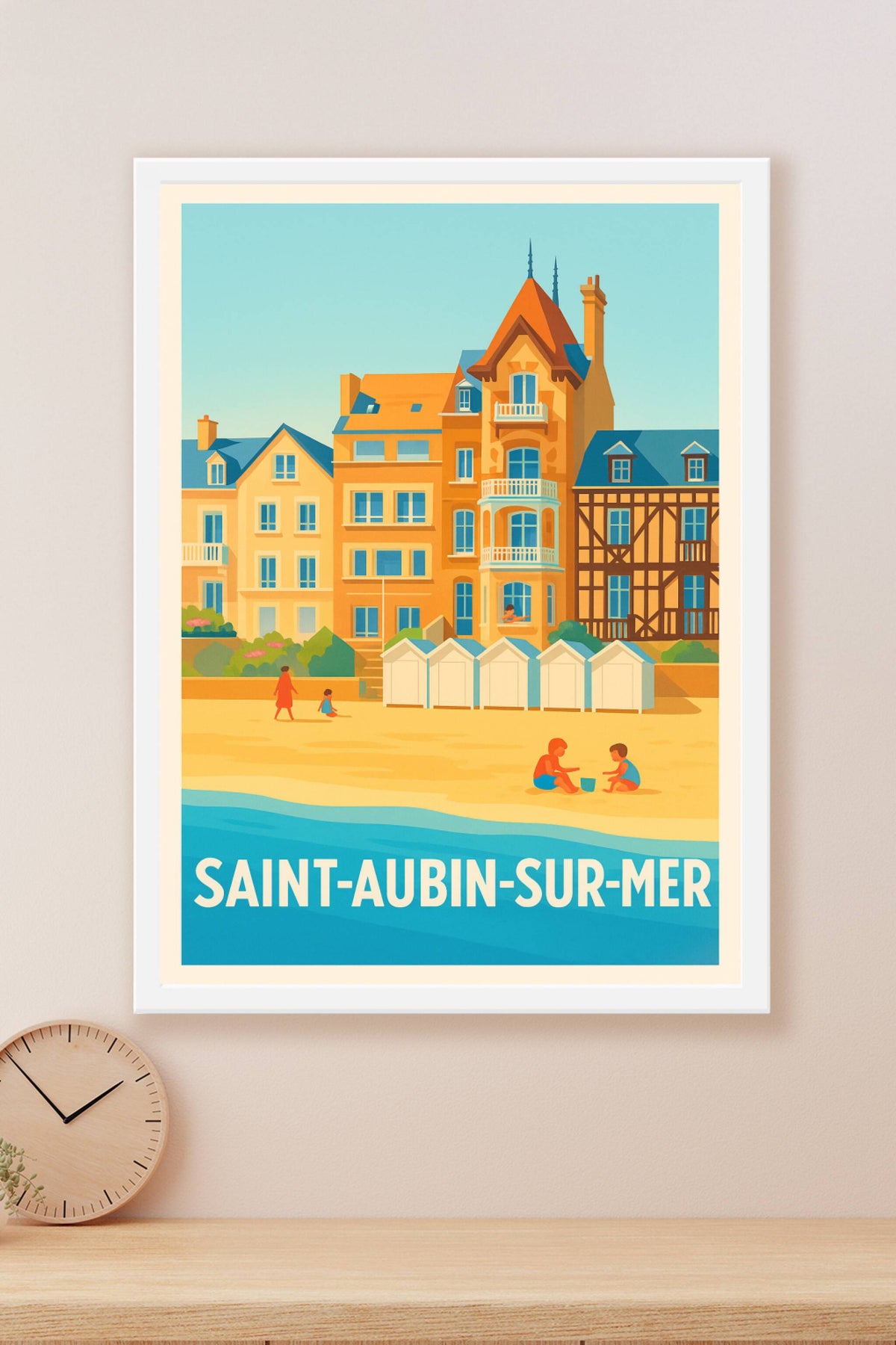 Affiche Saint-Aubin-sur-Mer — Charme balnéaire et douceur de vivre · poster d'art de Saint-Aubin-sur-Mer