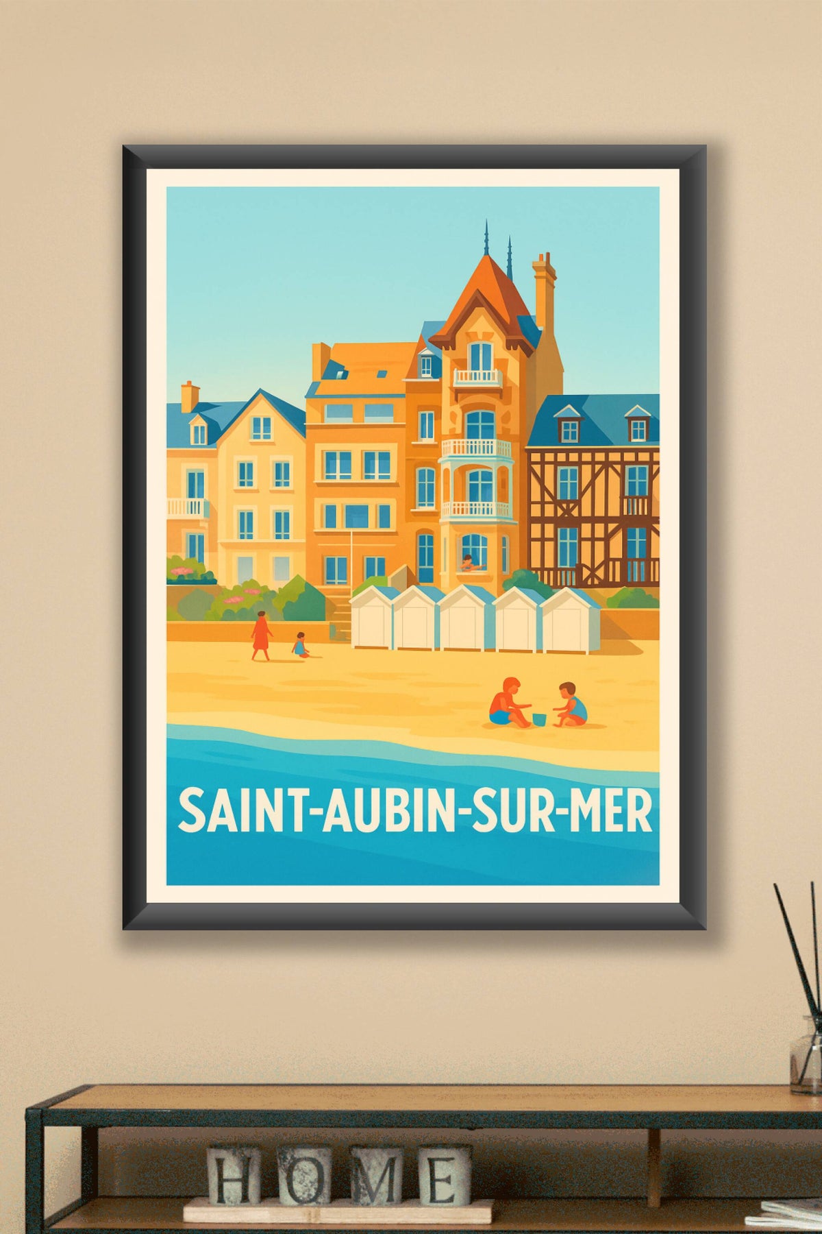 Affiche Saint-Aubin-sur-Mer — Charme balnéaire et douceur de vivre · poster d'art de Saint-Aubin-sur-Mer