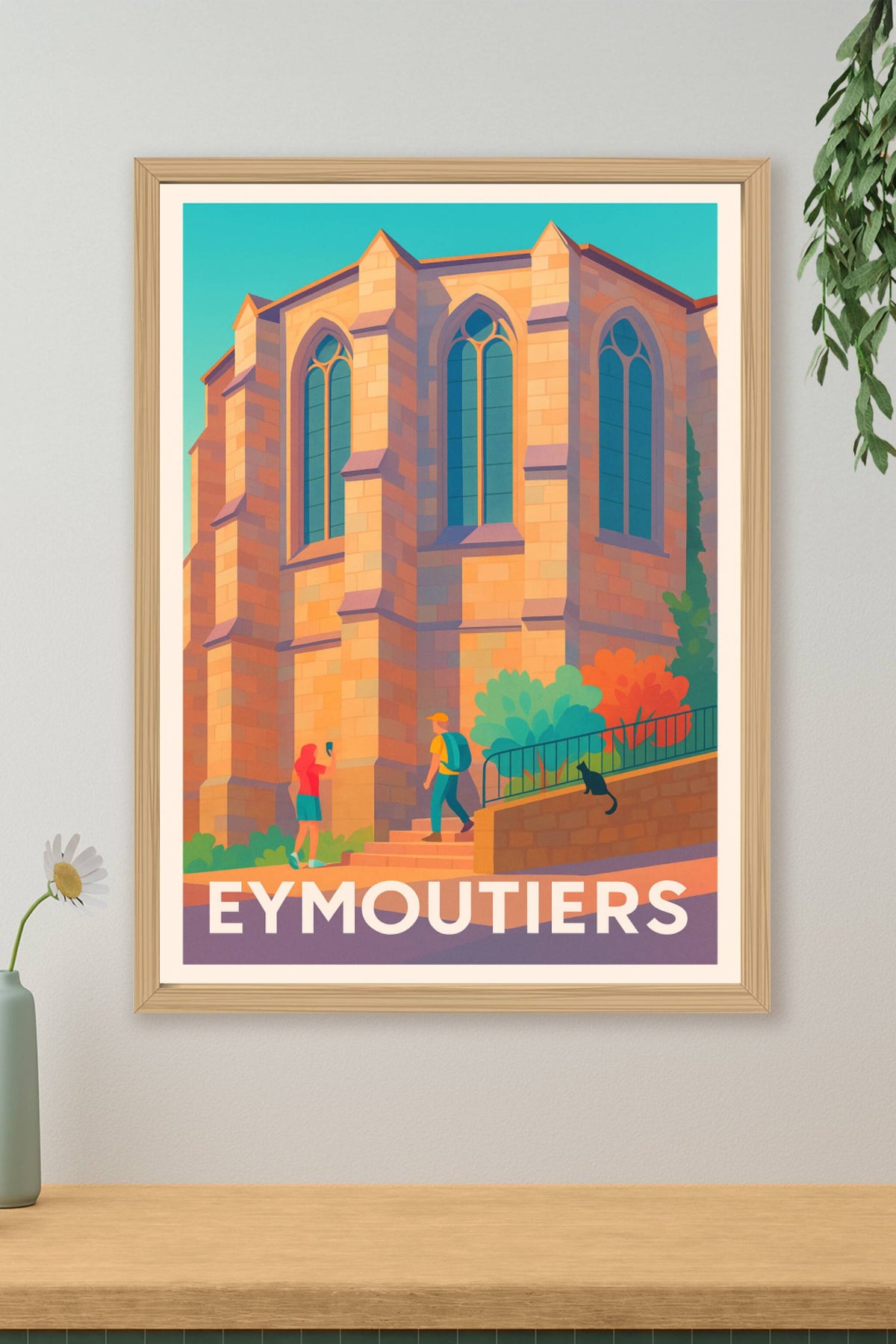 Affiche Eymoutiers — Charme d'une architecture emblématique · poster d'art de Eymoutiers