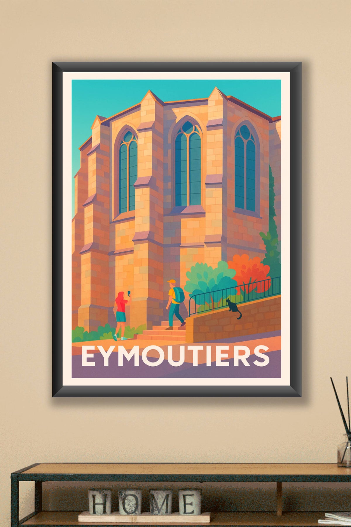 Affiche Eymoutiers — Charme d'une architecture emblématique · poster d'art de Eymoutiers