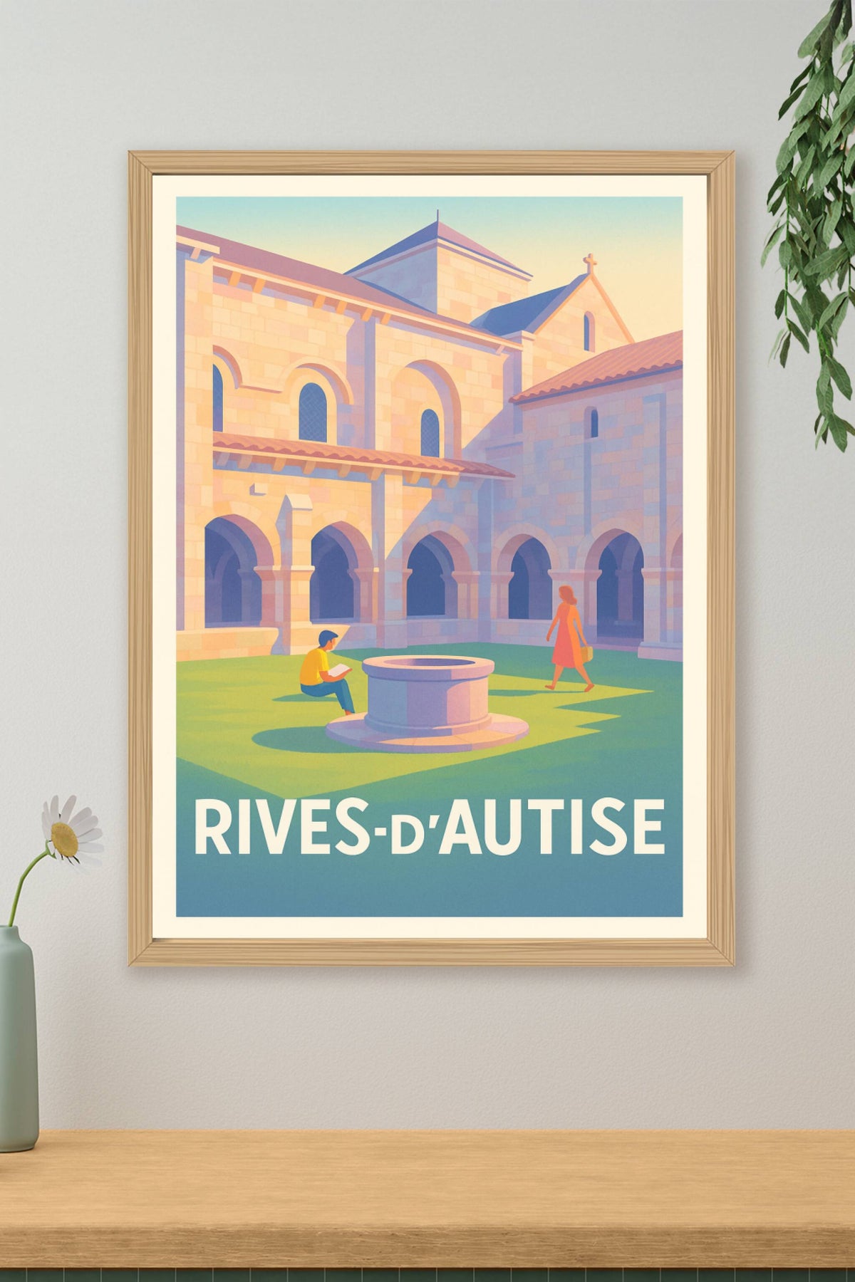 Affiche Rives-d'Autise — Charme et sérénité au cœur de l'abbaye · poster d'art de Rives-d'Autise