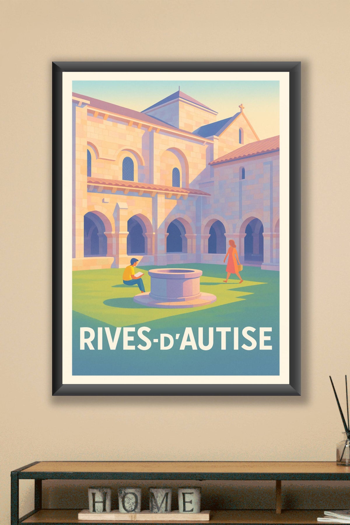 Affiche Rives-d'Autise — Charme et sérénité au cœur de l'abbaye · poster d'art de Rives-d'Autise