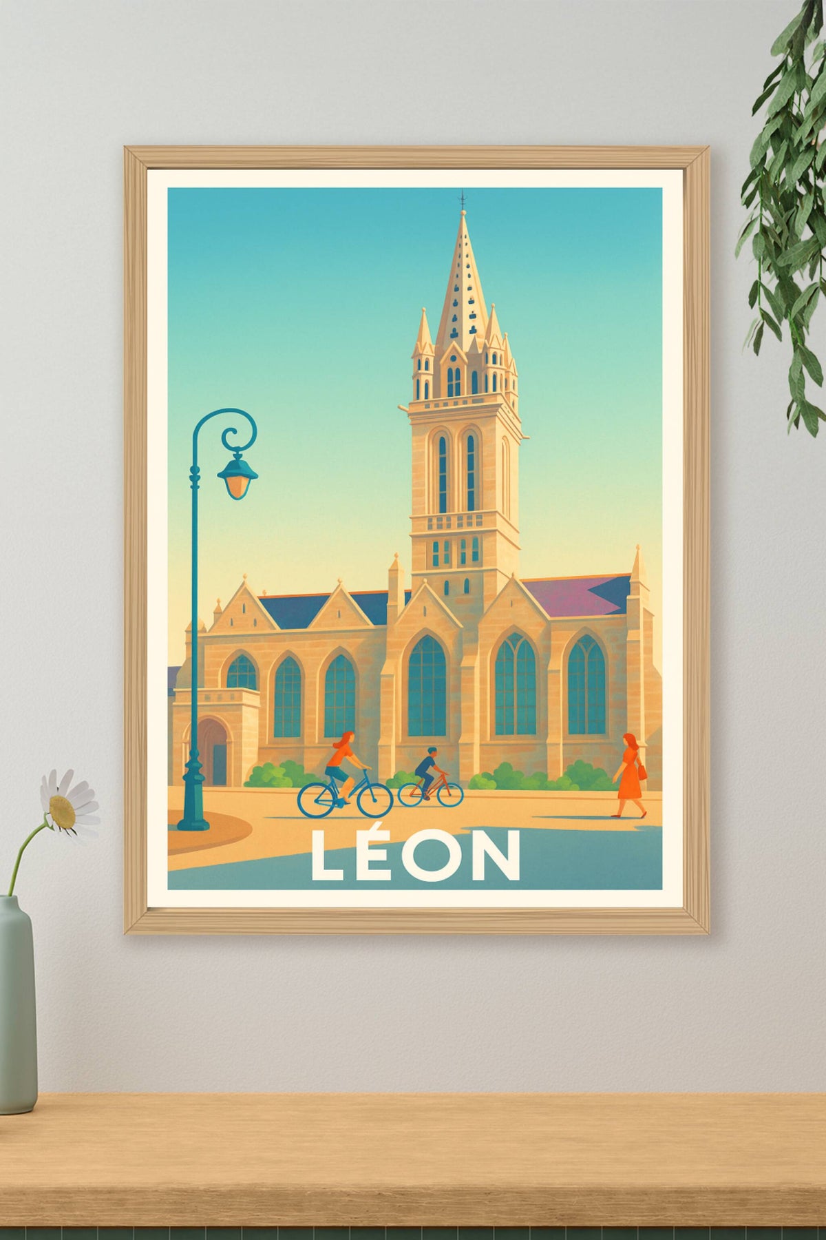 Affiche Léon — Charme historique au cœur de la ville · poster d'art de Léon