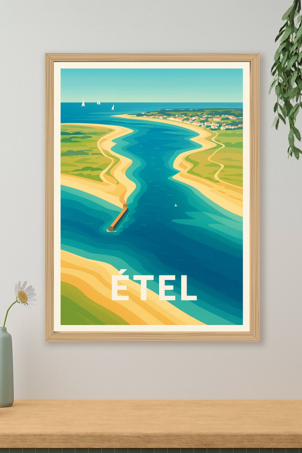 Affiche Étel — Évasion maritime et plages dorées · poster d'art de Étel