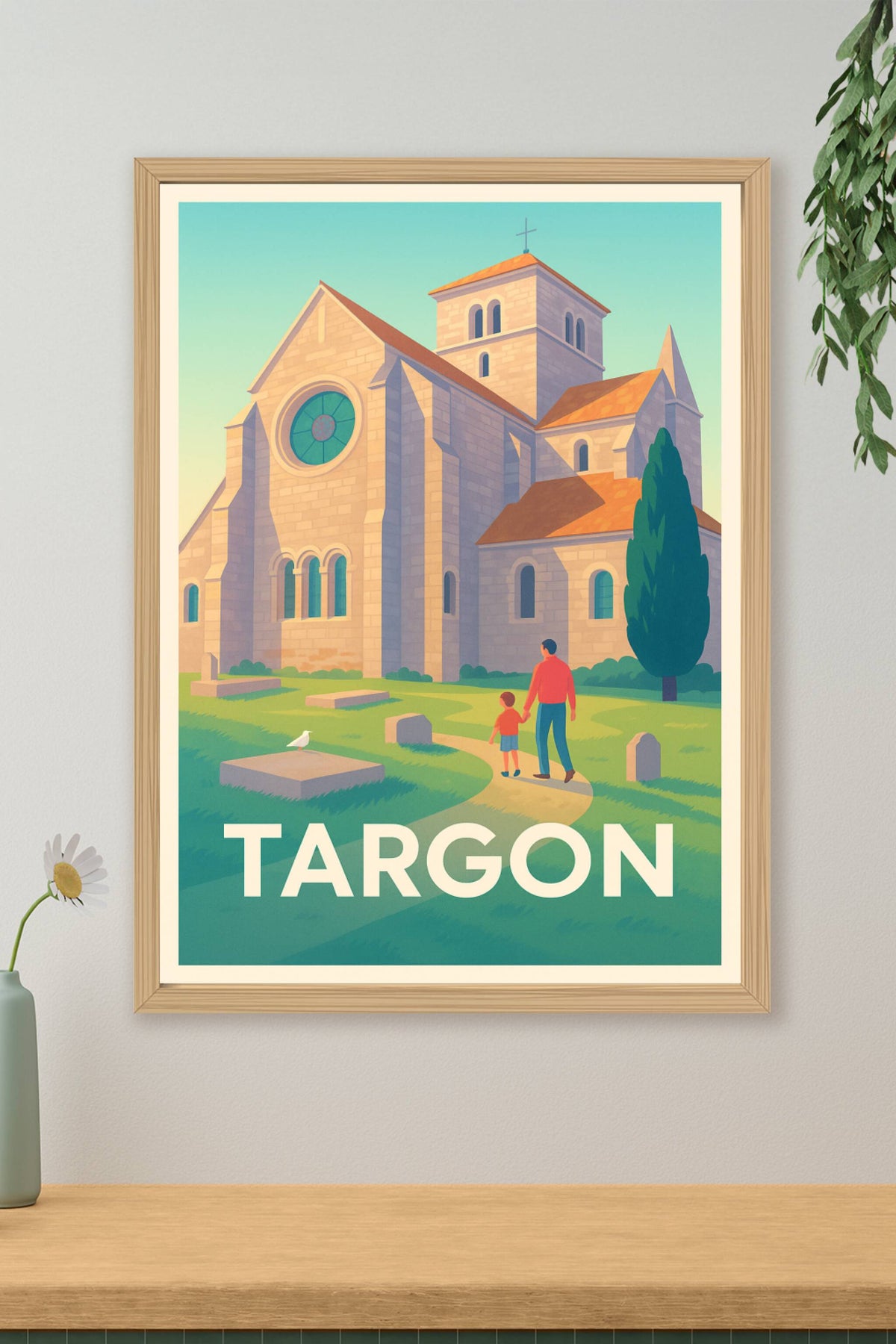Affiche Targon — Promenade paisible au coeur du patrimoine · poster d'art de Targon