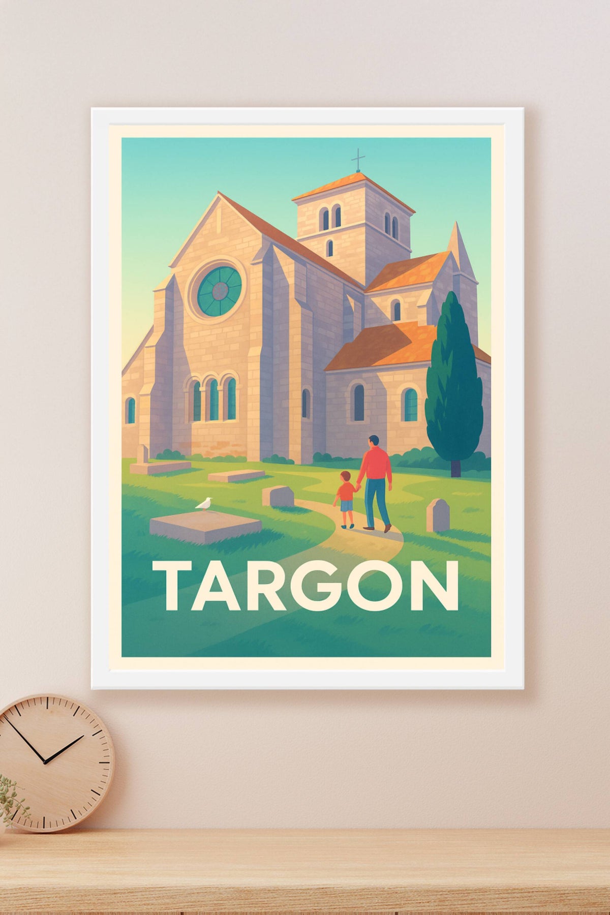 Affiche Targon — Promenade paisible au coeur du patrimoine · poster d'art de Targon
