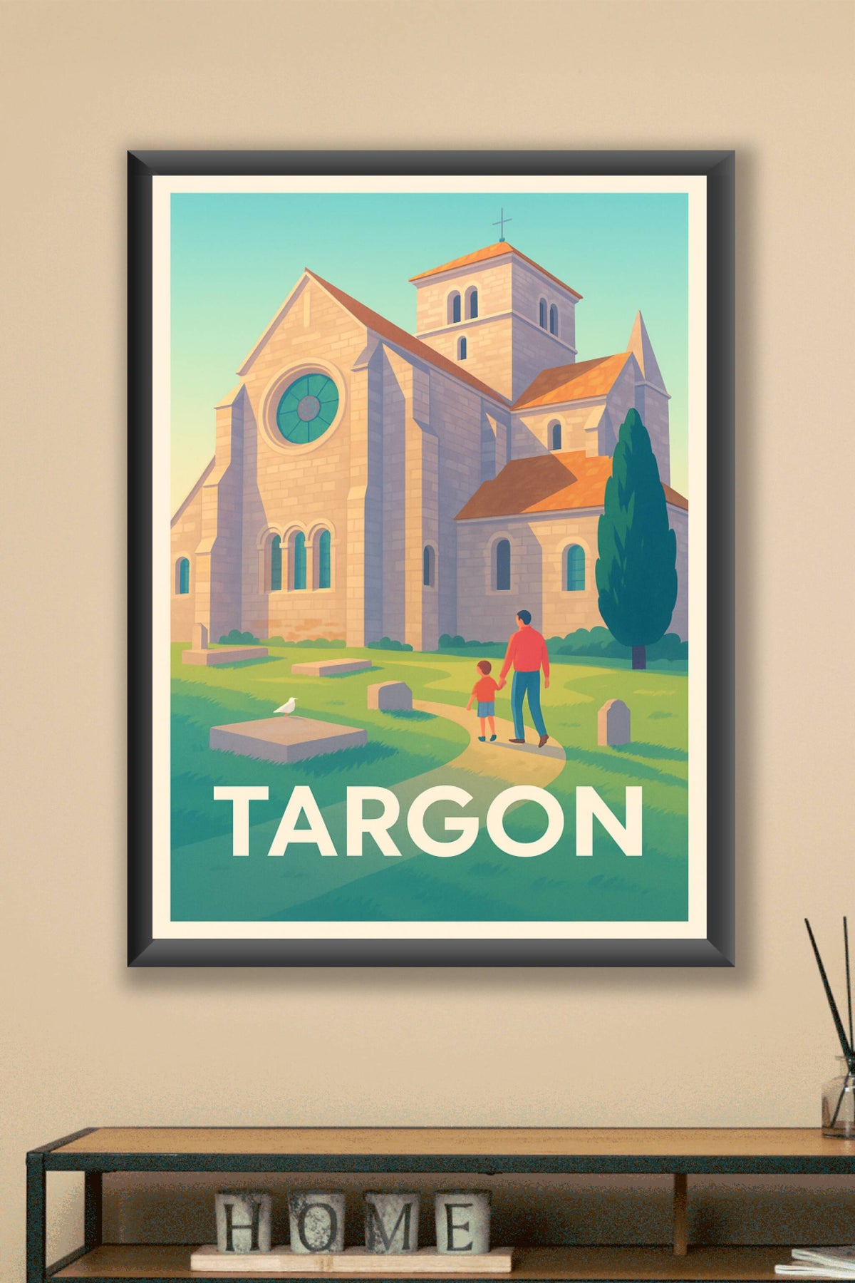 Affiche Targon — Promenade paisible au coeur du patrimoine · poster d'art de Targon