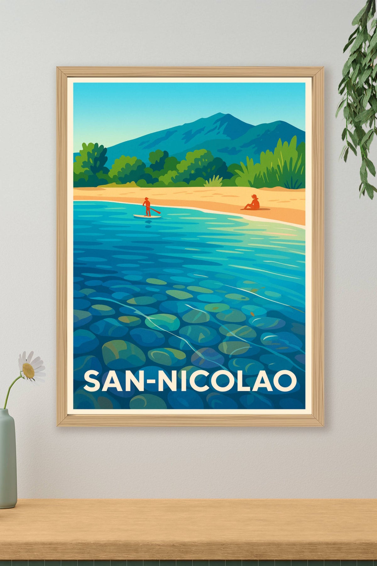 Affiche San-Nicolao — Évasion et Sérénité en Bord de Mer · poster d'art de San-Nicolao