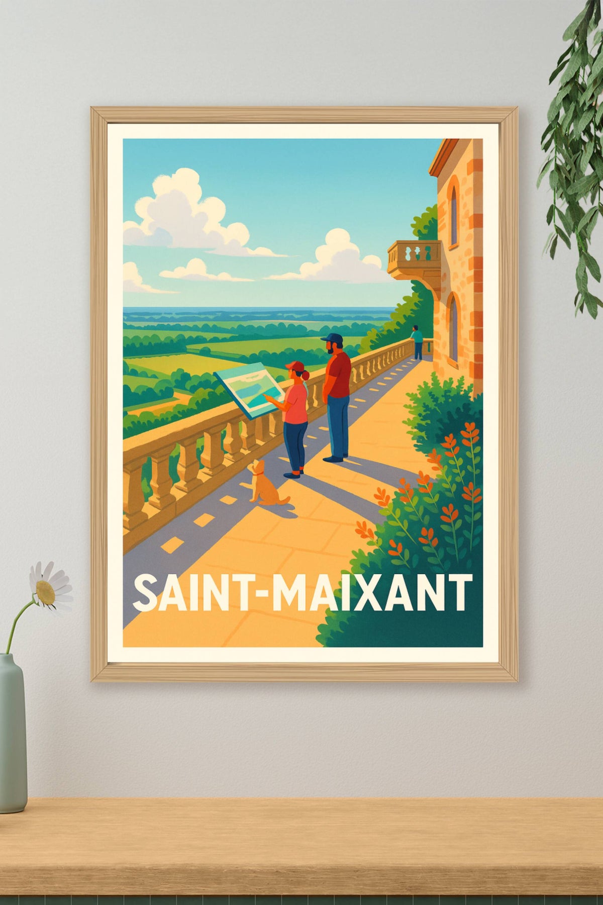 Affiche Saint-Maixant — Vue panoramique et douceur de vivre · poster d'art de Saint-Maixant
