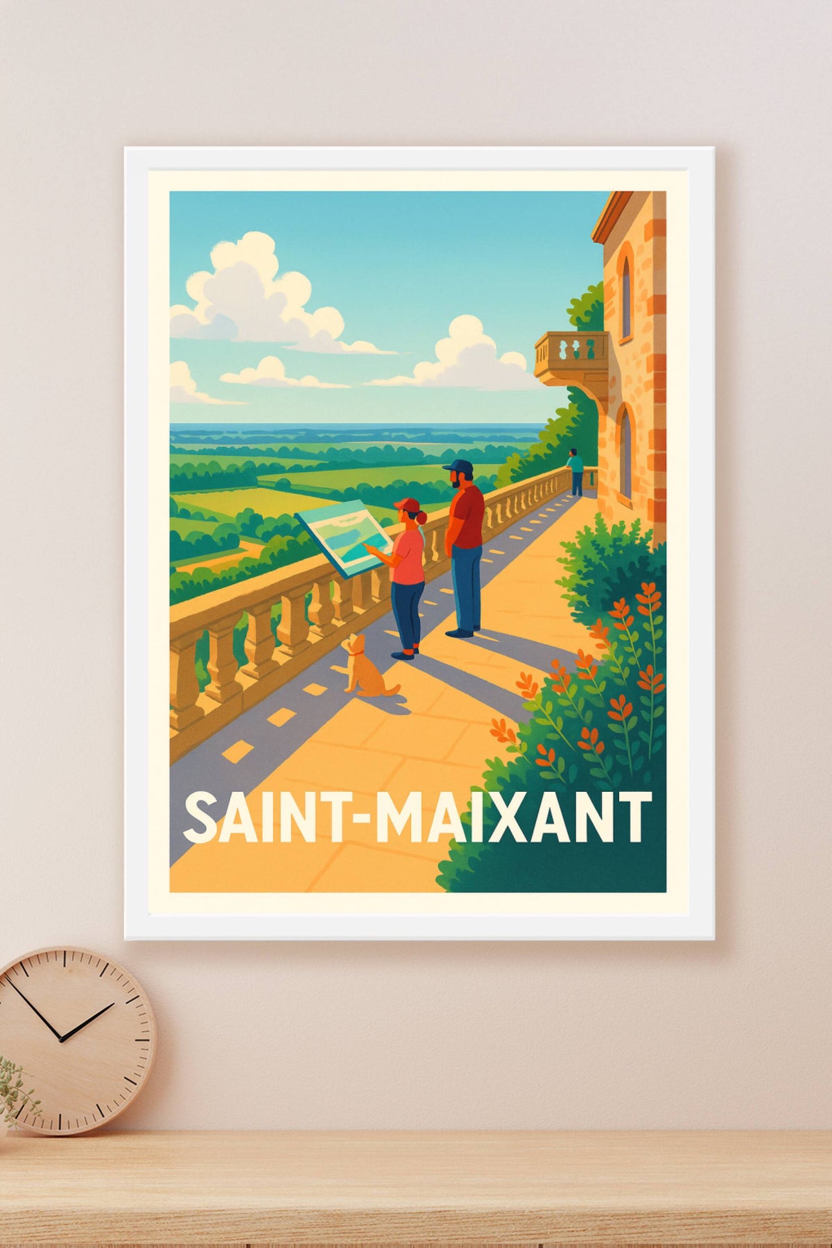 Affiche Saint-Maixant — Vue panoramique et douceur de vivre · poster d'art de Saint-Maixant