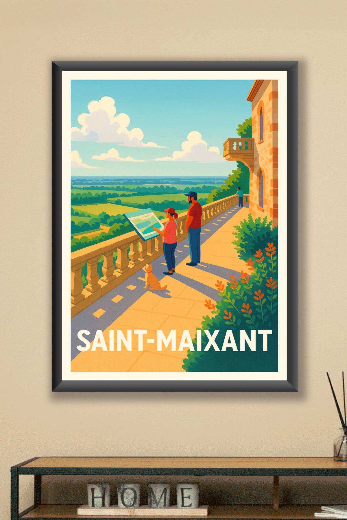 Affiche Saint-Maixant — Vue panoramique et douceur de vivre · poster d'art de Saint-Maixant