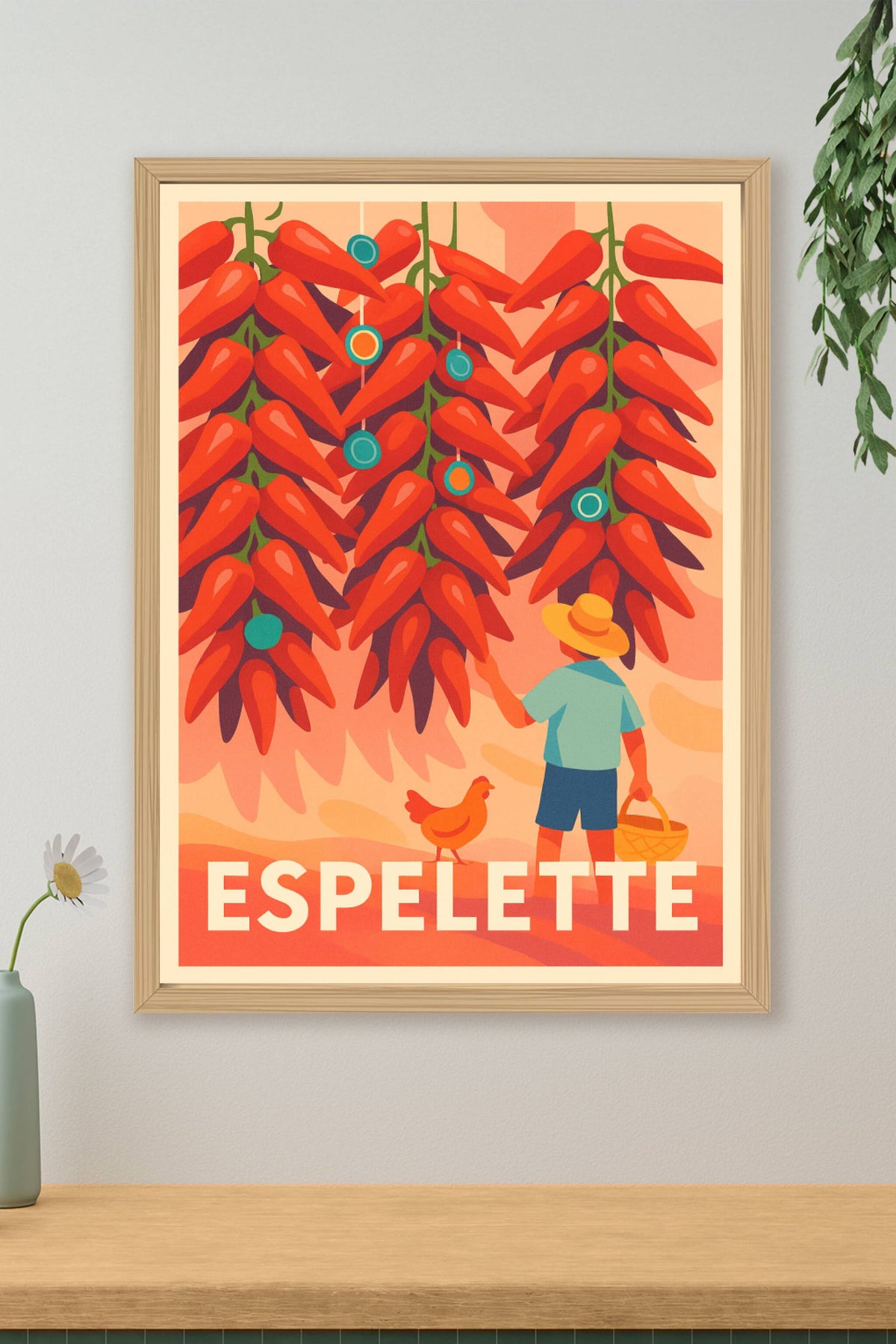 Affiche Espelette — L'Art des Piments Basques · poster d'art de Espelette