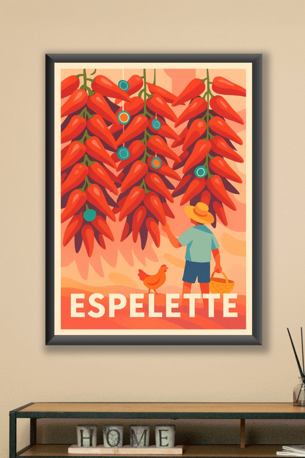 Affiche Espelette — L'Art des Piments Basques · poster d'art de Espelette