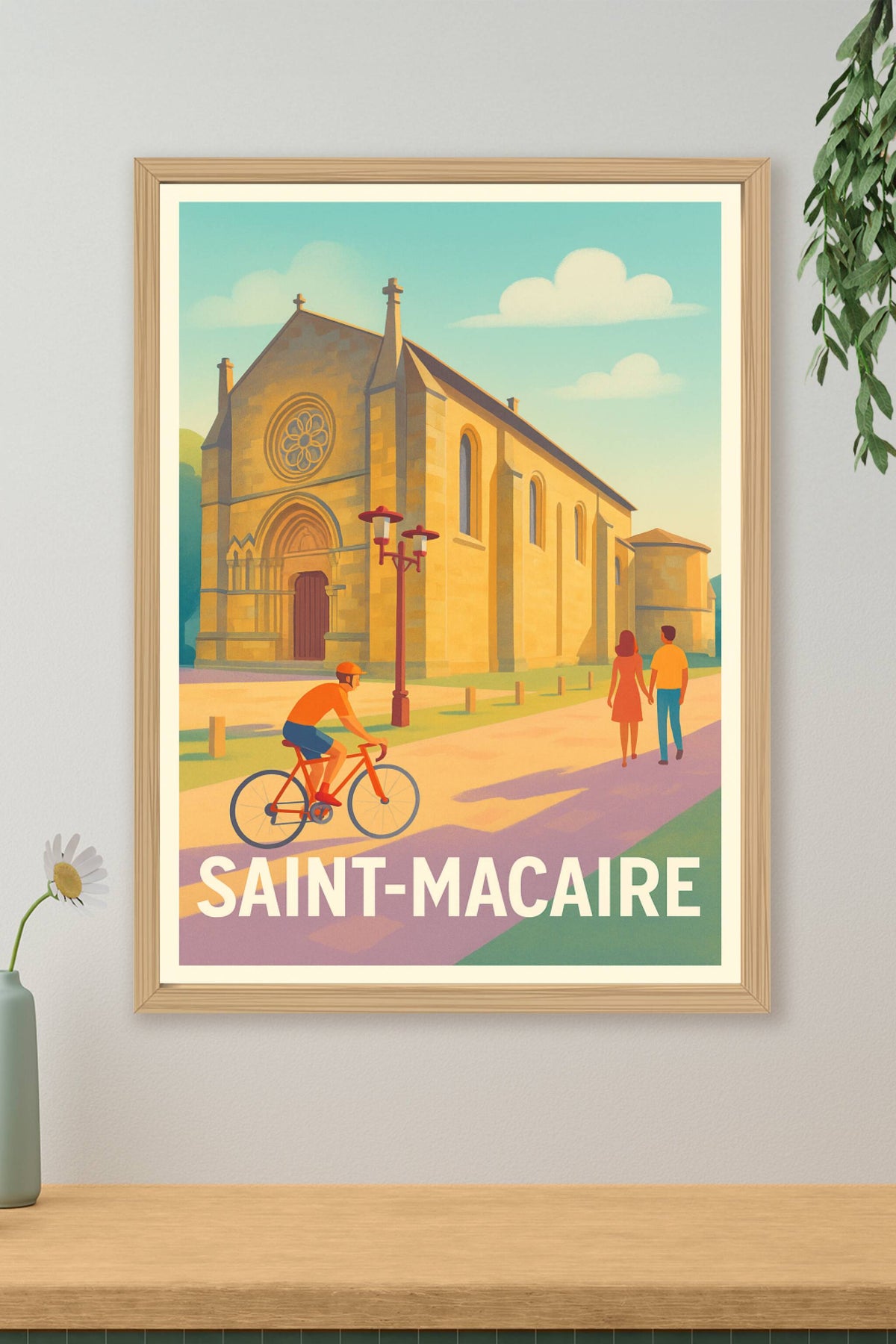 Affiche Saint-Macaire — Charme et sérénité au cœur de la Gironde · poster d'art de Saint-Macaire