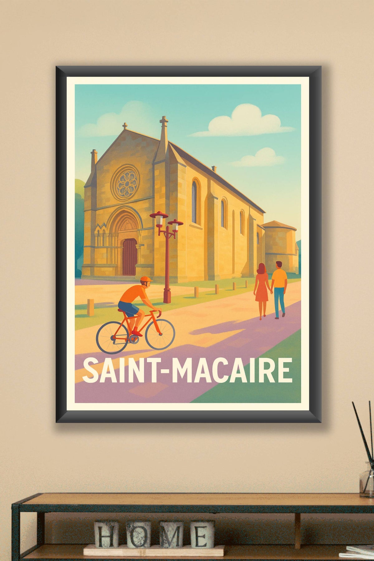 Affiche Saint-Macaire — Charme et sérénité au cœur de la Gironde · poster d'art de Saint-Macaire