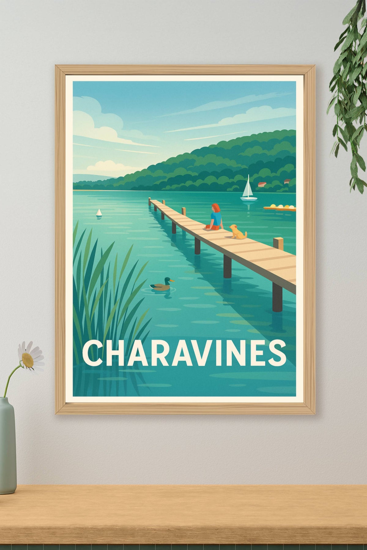Affiche Charavines — Évasion paisible au bord du lac · poster d'art de Charavines