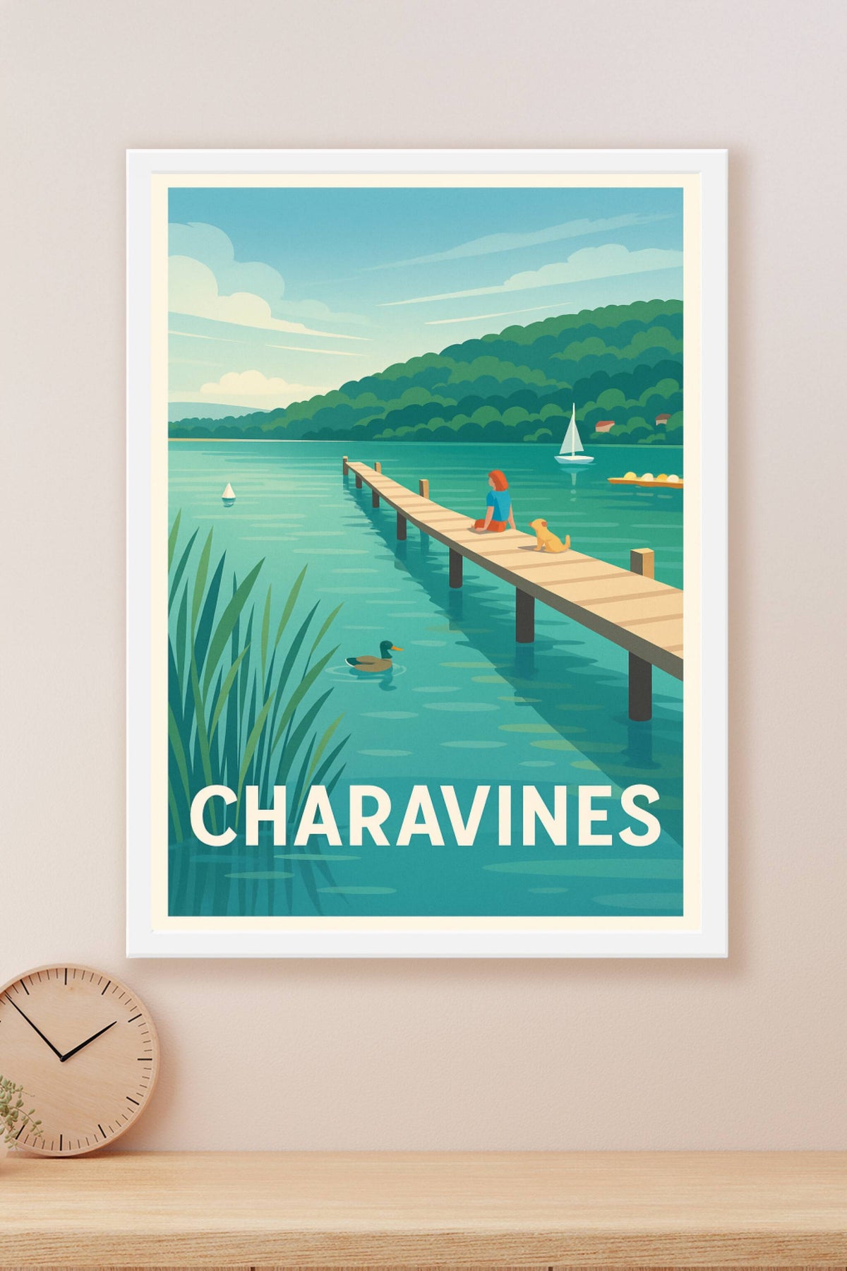 Affiche Charavines — Évasion paisible au bord du lac · poster d'art de Charavines