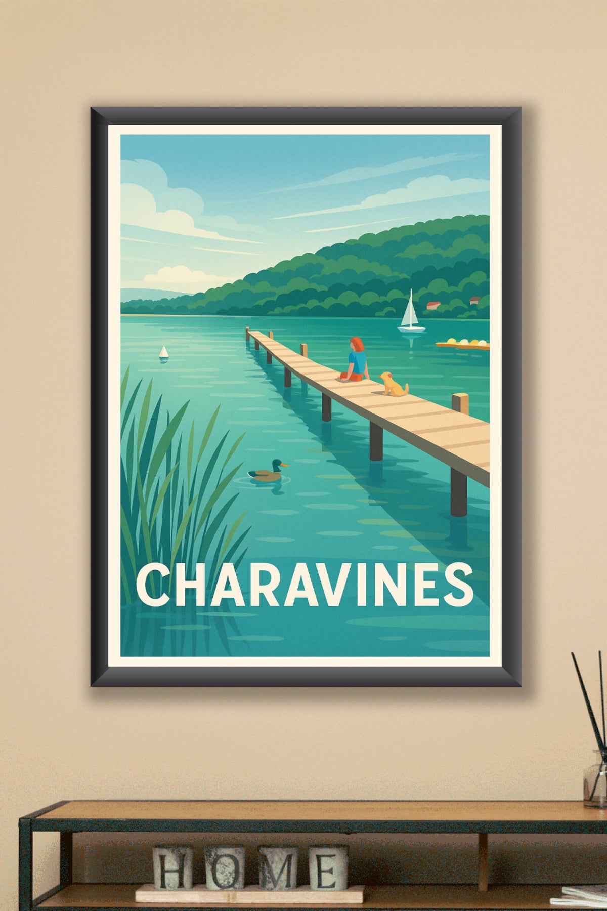 Affiche Charavines — Évasion paisible au bord du lac · poster d'art de Charavines