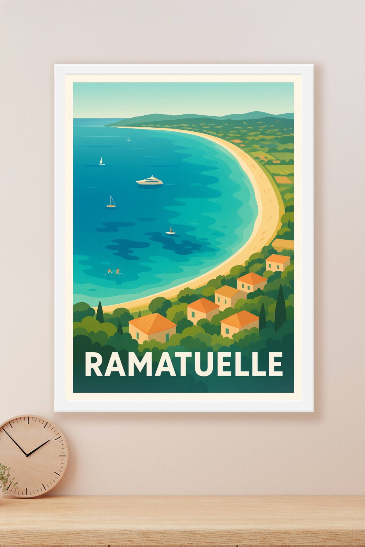 Affiche Ramatuelle — Évasion ensoleillée sur la côte d'azur · poster d'art de Ramatuelle