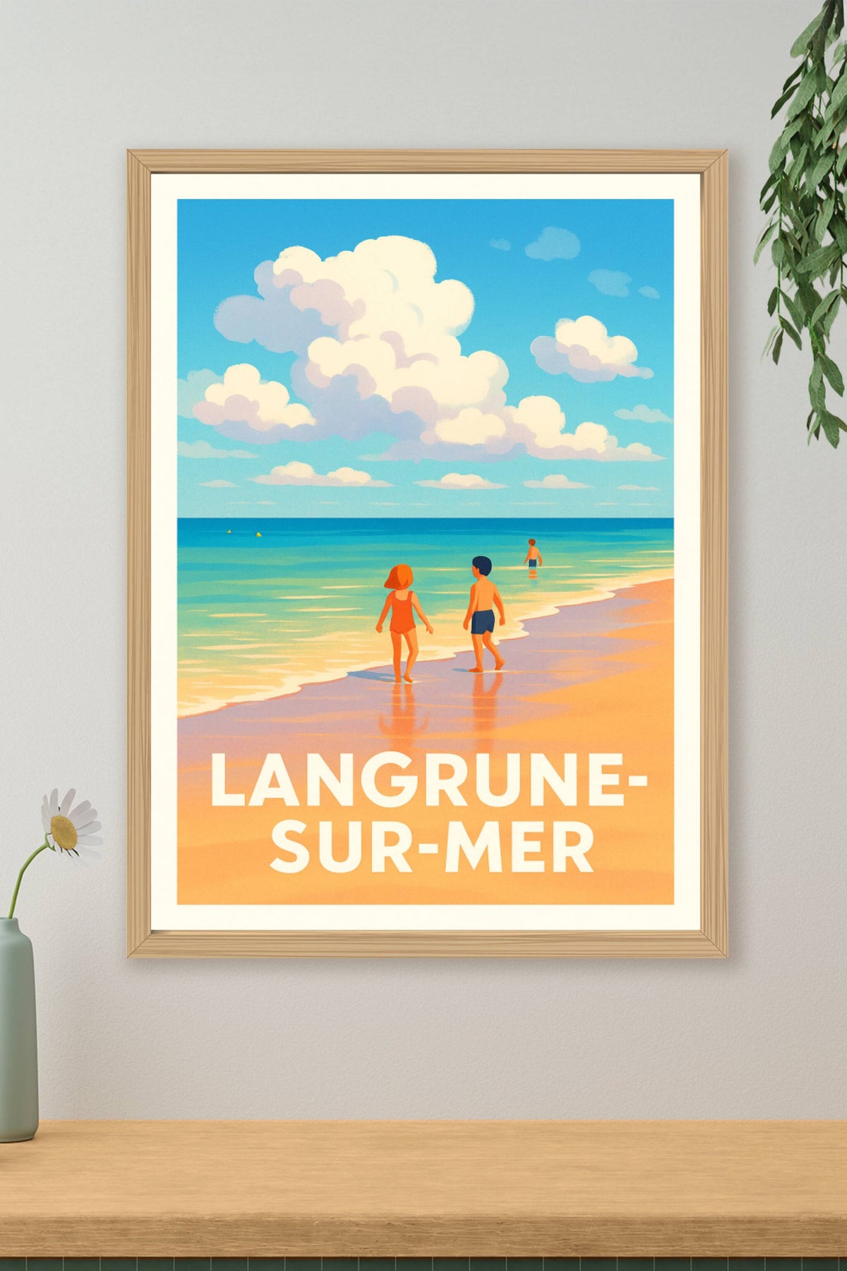 Affiche Langrune-sur-Mer — Douceur et sérénité balnéaire · poster d'art de Langrune-sur-Mer