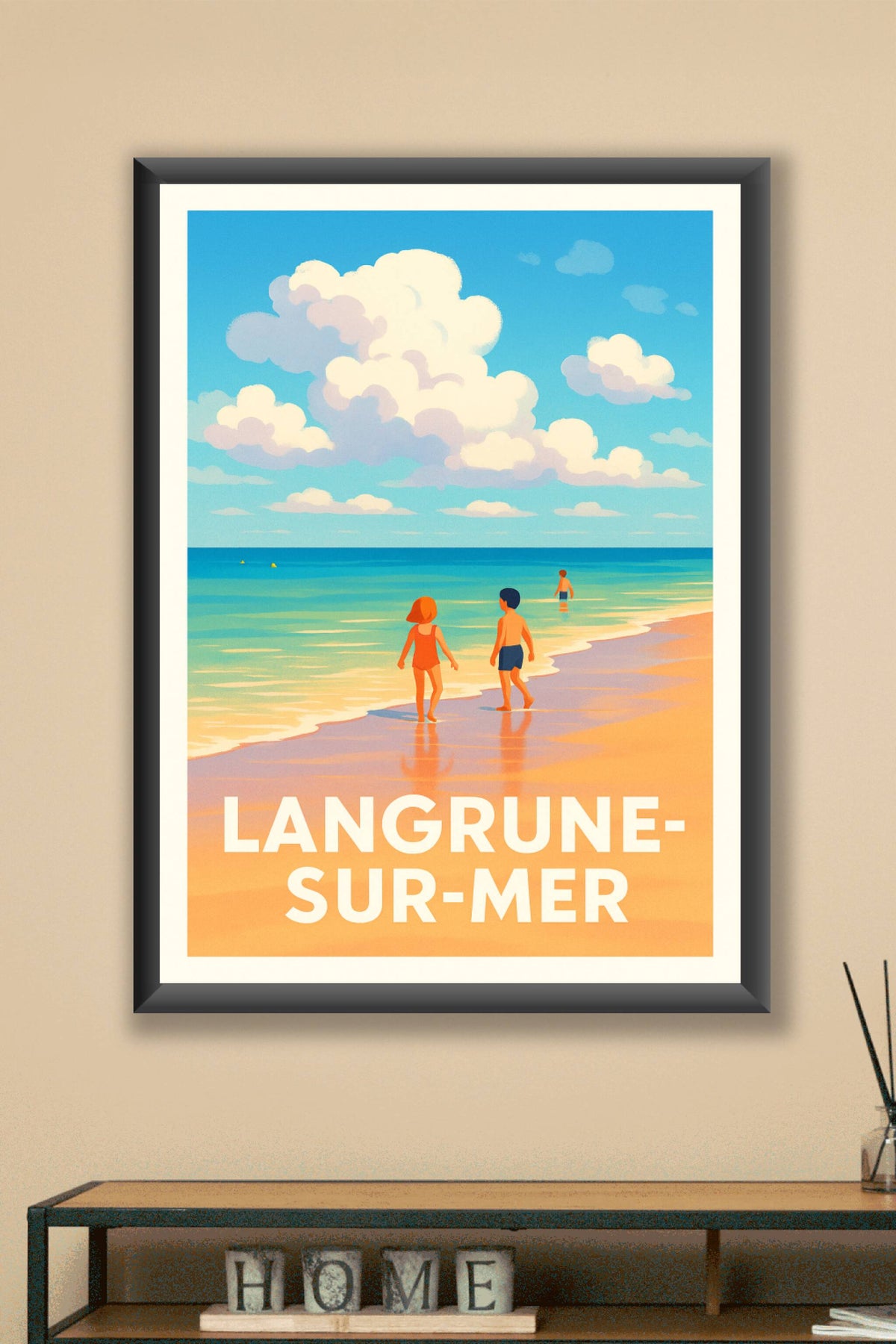 Affiche Langrune-sur-Mer — Douceur et sérénité balnéaire · poster d'art de Langrune-sur-Mer