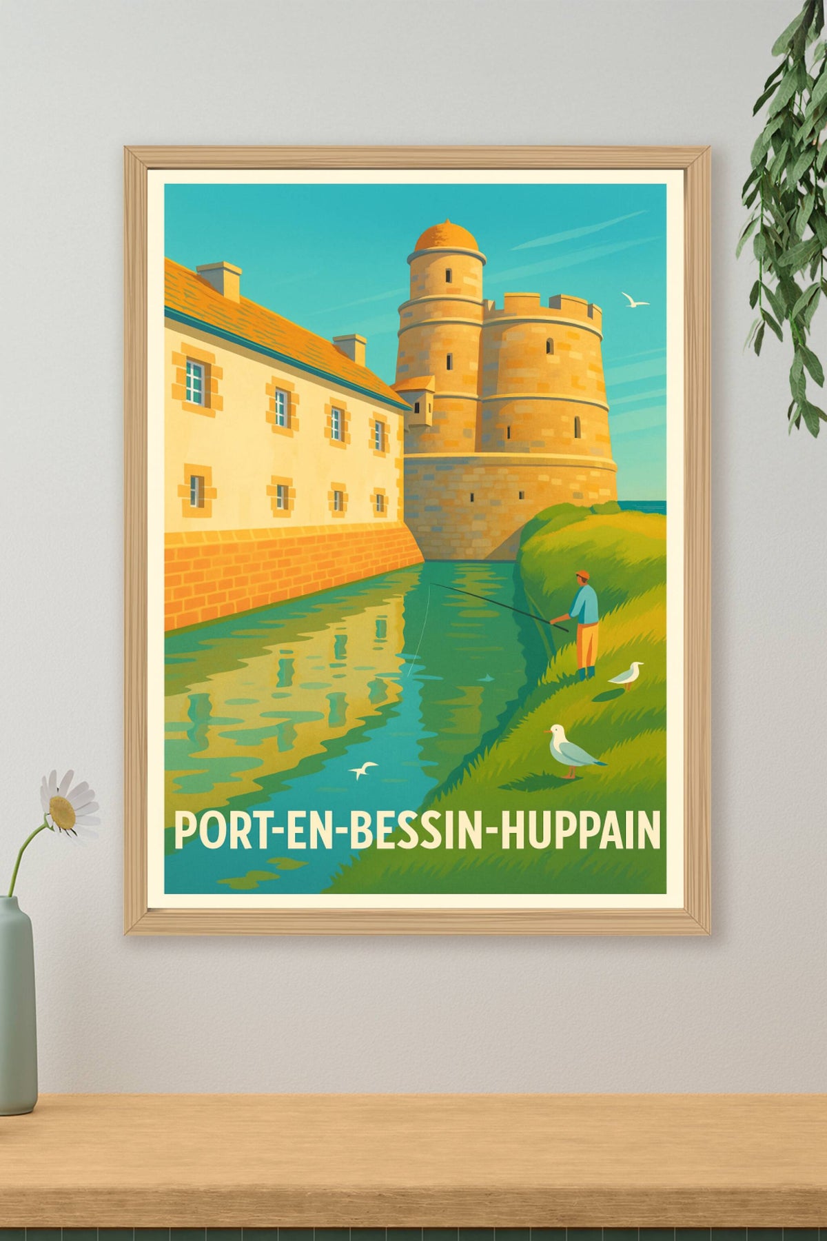 Affiche Port-en-Bessin-Huppain — Charme et Sérénité Normande · poster d'art de Port-en-Bessin-Huppain
