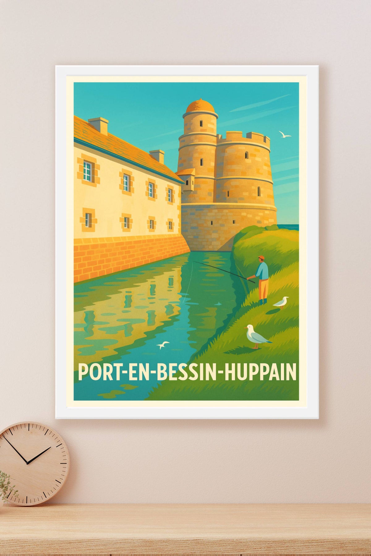 Affiche Port-en-Bessin-Huppain — Charme et Sérénité Normande · poster d'art de Port-en-Bessin-Huppain
