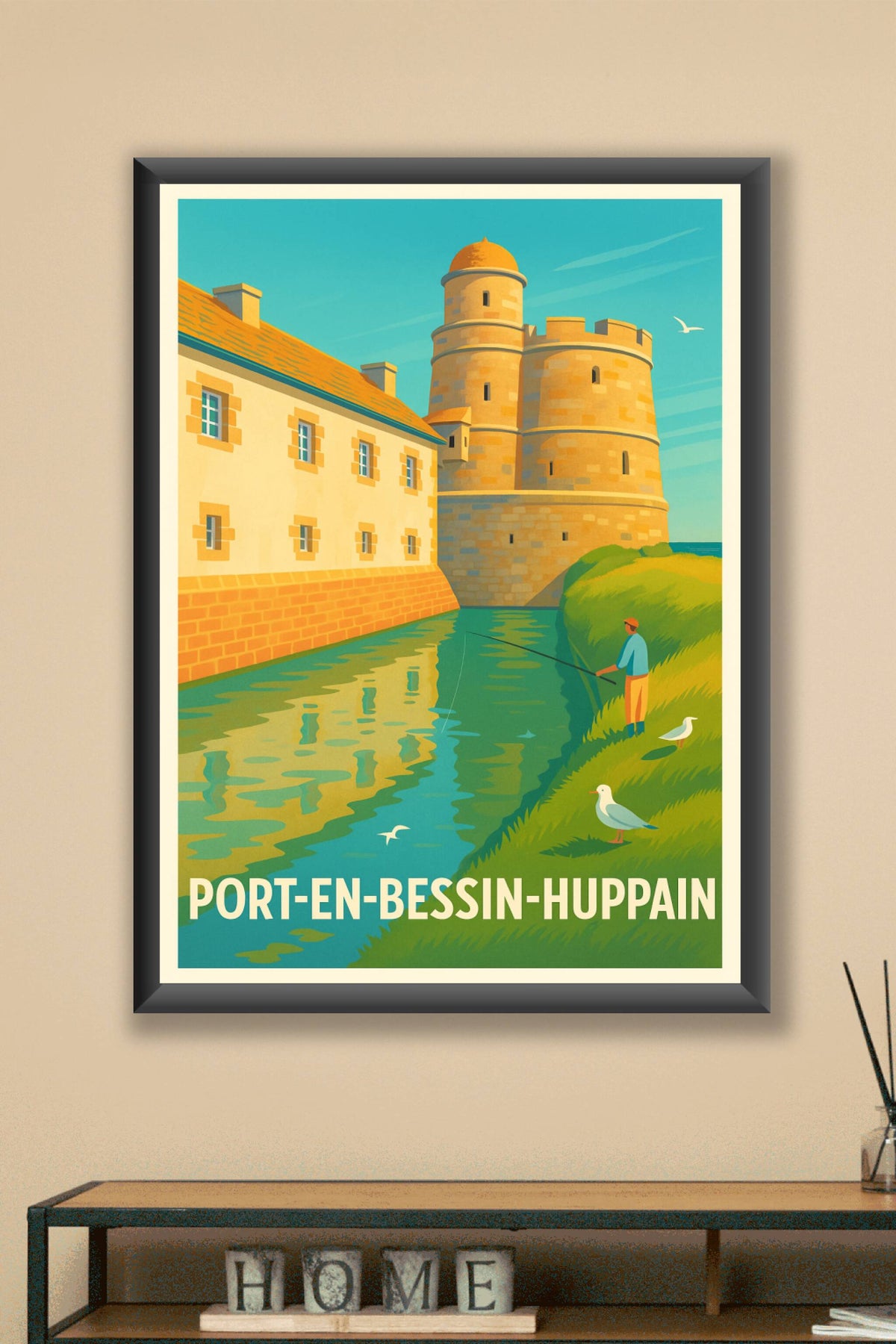Affiche Port-en-Bessin-Huppain — Charme et Sérénité Normande · poster d'art de Port-en-Bessin-Huppain
