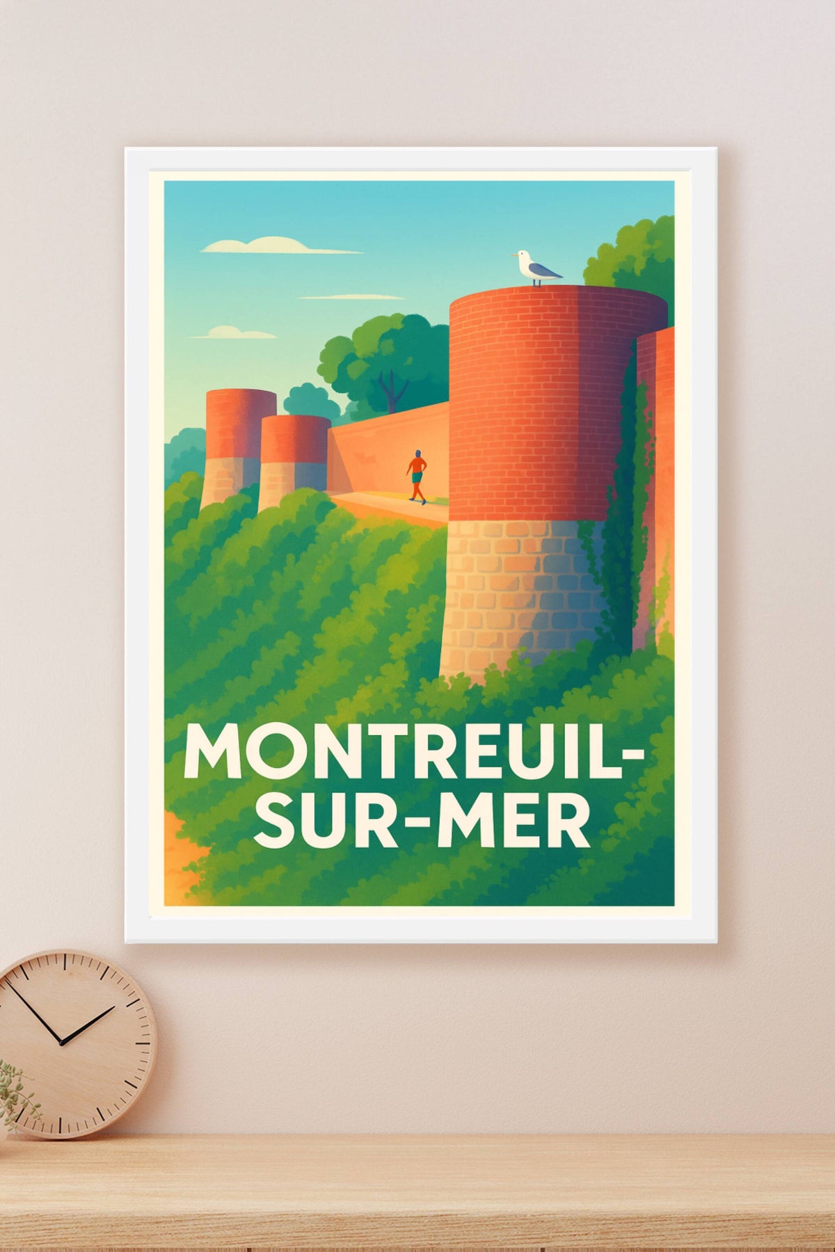 Affiche Montreuil-sur-Mer — Charme et nature au fil des remparts · poster d'art de Montreuil-sur-Mer