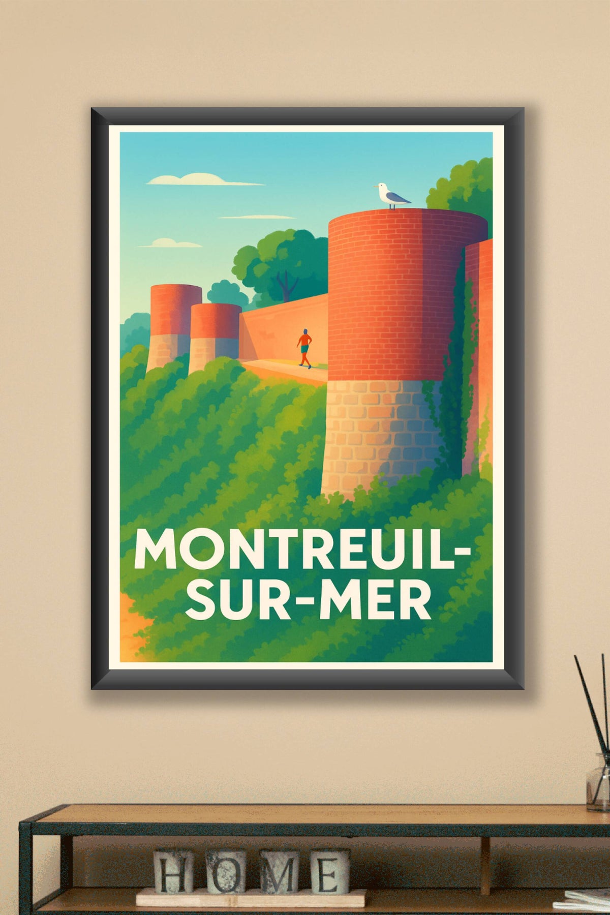 Affiche Montreuil-sur-Mer — Charme et nature au fil des remparts · poster d'art de Montreuil-sur-Mer