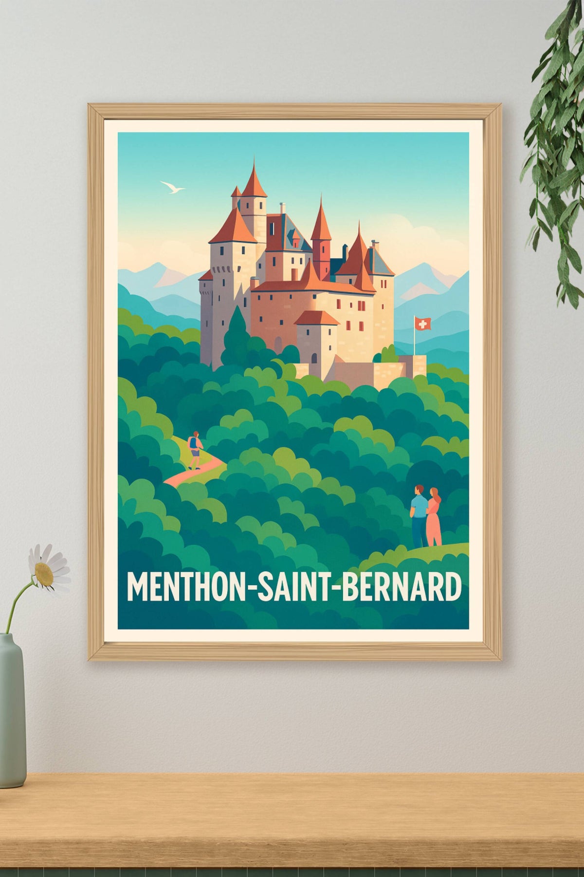 Affiche Menthon-Saint-Bernard — Évasion féerique au château · poster d'art de Menthon-Saint-Bernard