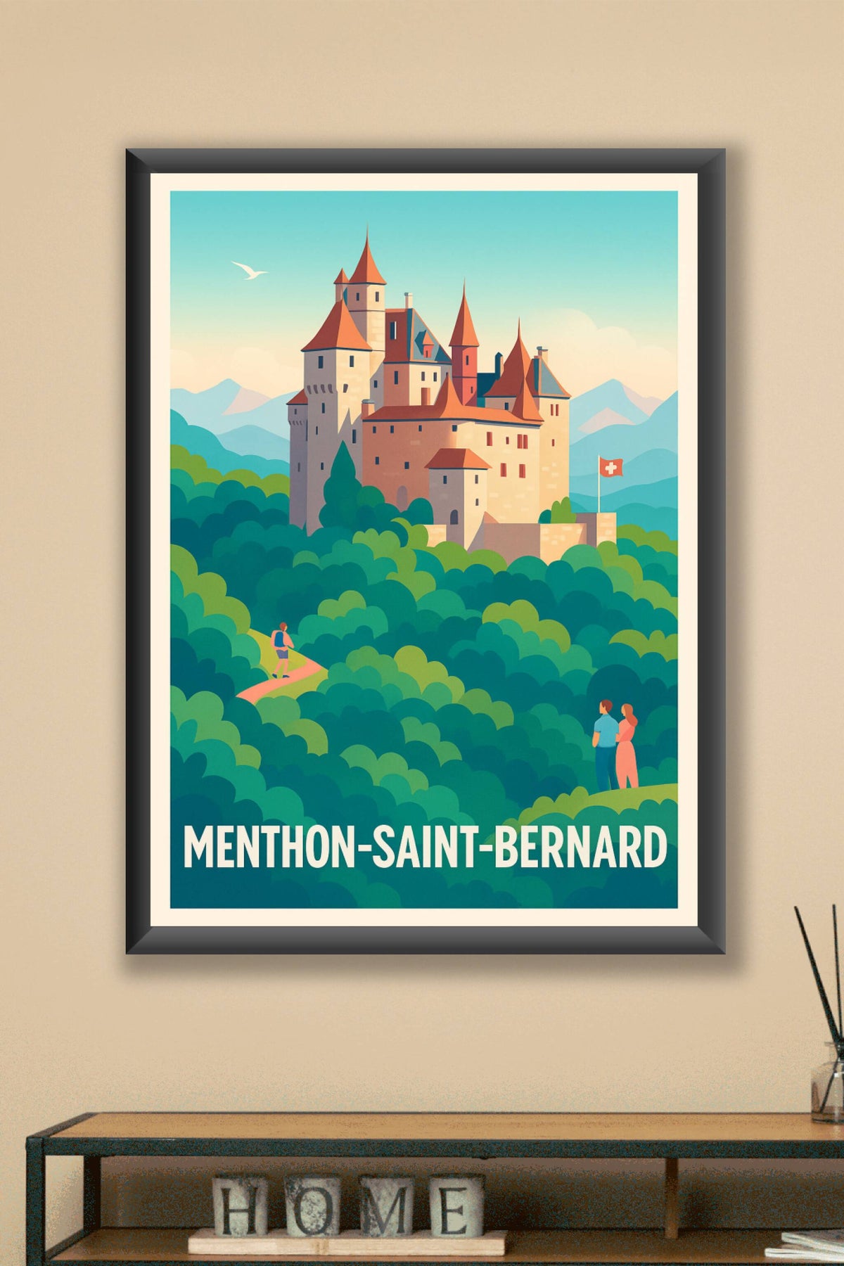 Affiche Menthon-Saint-Bernard — Évasion féerique au château · poster d'art de Menthon-Saint-Bernard