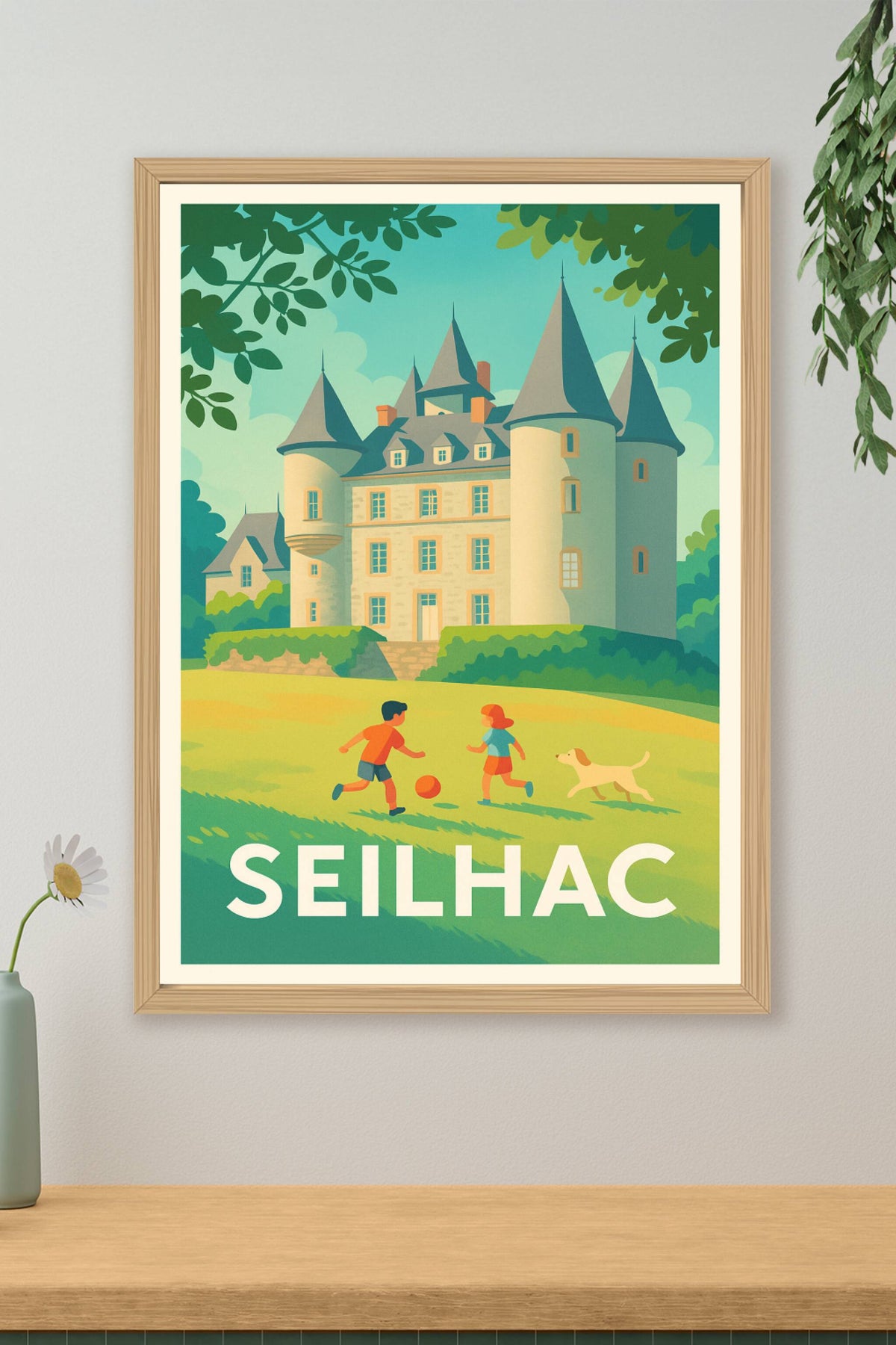 Affiche Seilhac — Charme et sérénité au Château · poster d'art de Seilhac