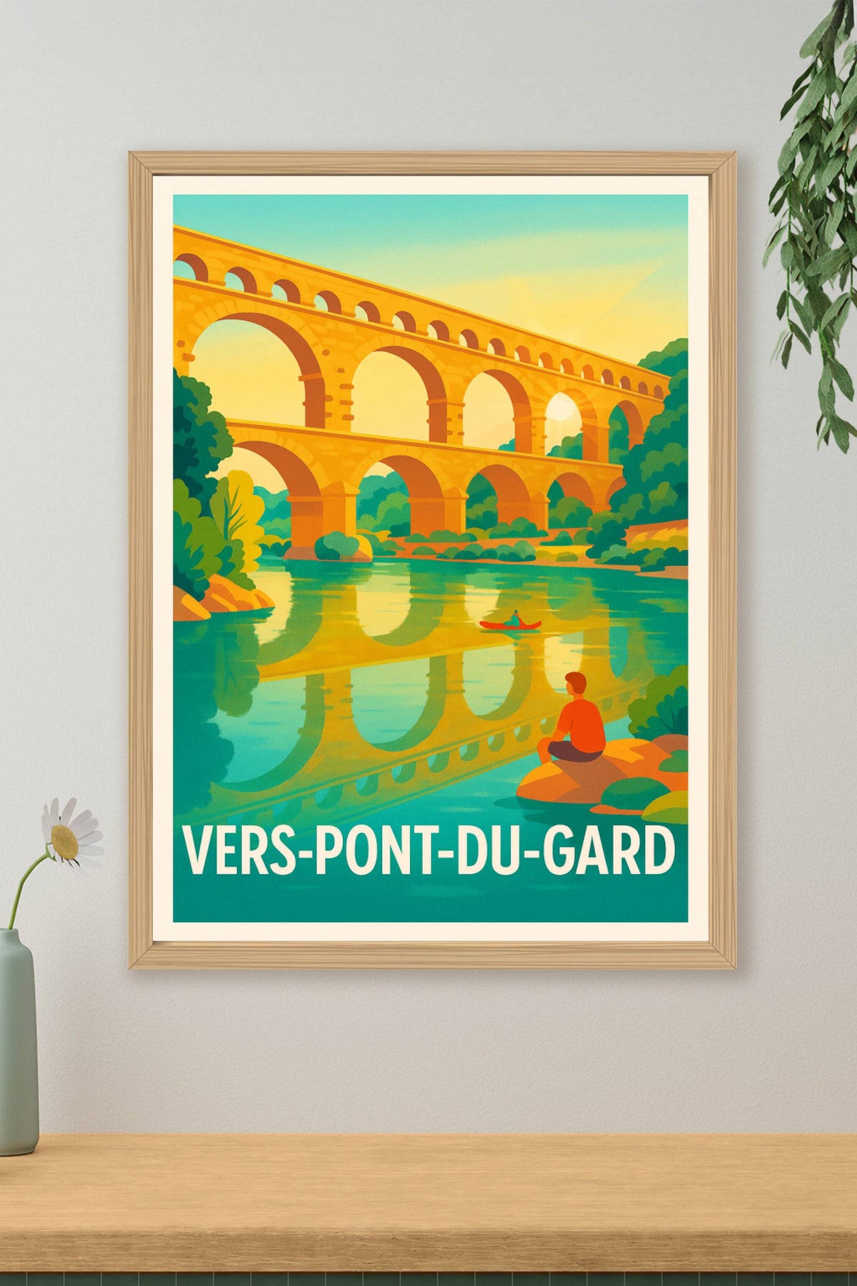 Affiche Vers-Pont-du-Gard — L'élégance romaine sous le soleil du Sud · poster d'art de Vers-Pont-du-Gard