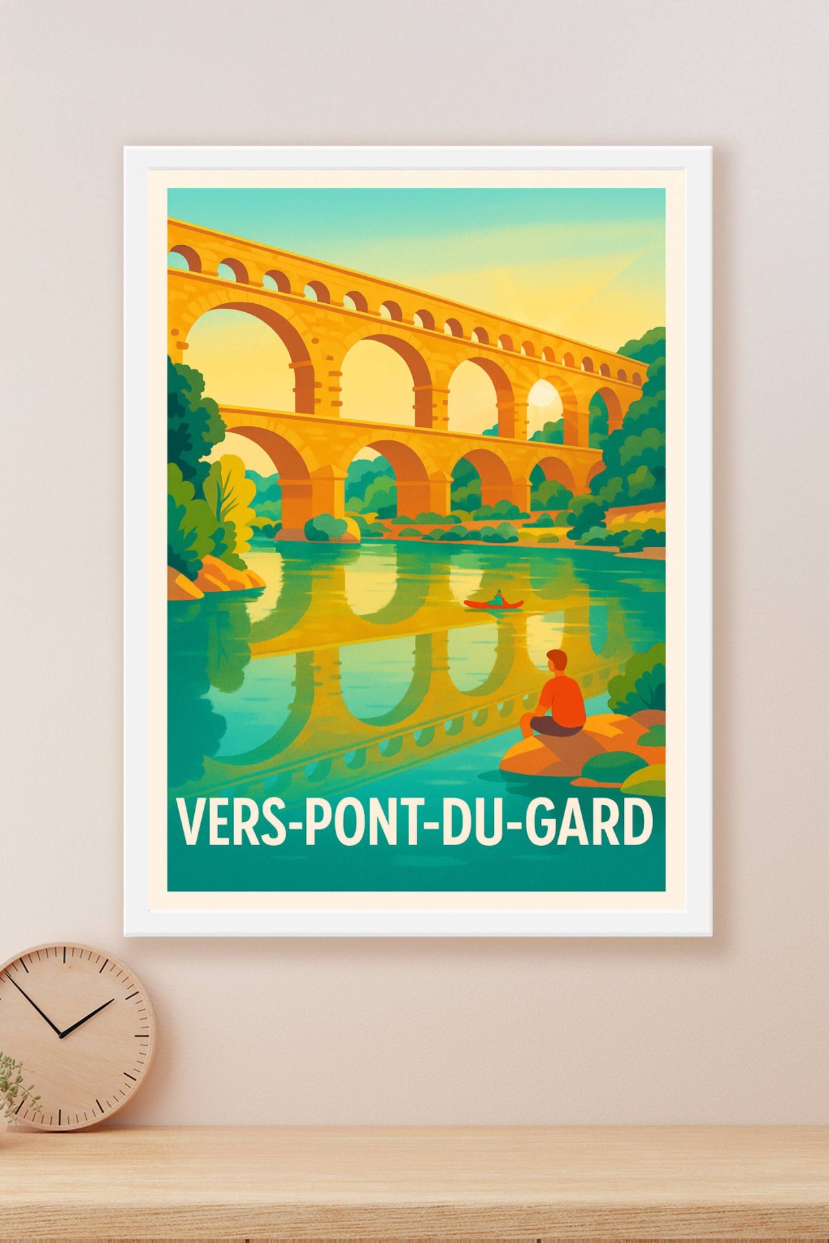 Affiche Vers-Pont-du-Gard — L'élégance romaine sous le soleil du Sud · poster d'art de Vers-Pont-du-Gard