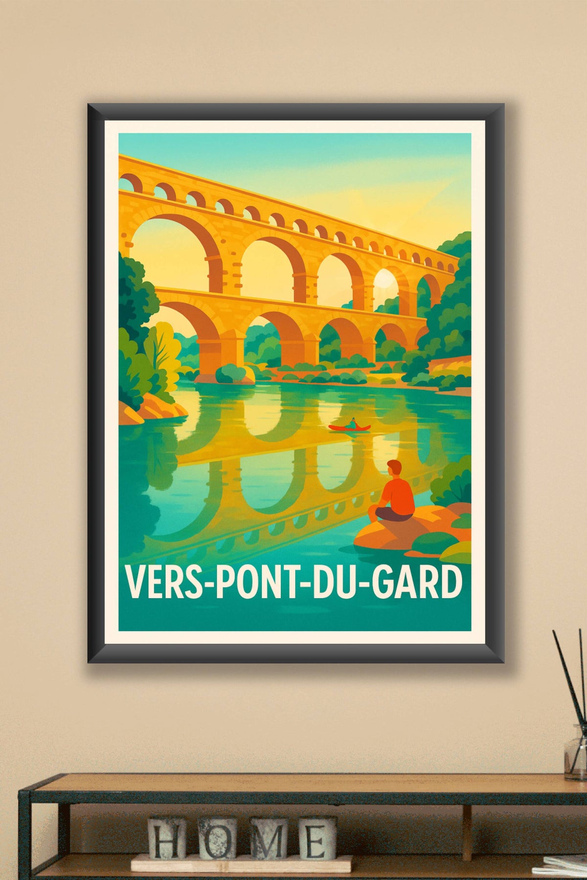 Affiche Vers-Pont-du-Gard — L'élégance romaine sous le soleil du Sud · poster d'art de Vers-Pont-du-Gard