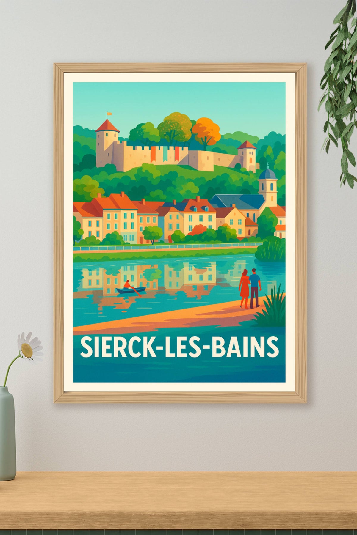 Affiche Sierck-les-Bains — Charmante Escapade au Bord de l'Eau · poster d'art de Sierck-les-Bains