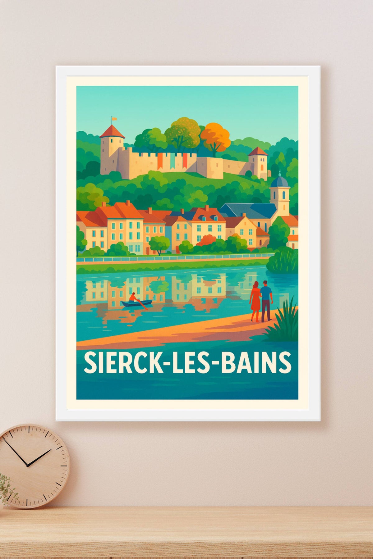 Affiche Sierck-les-Bains — Charmante Escapade au Bord de l'Eau · poster d'art de Sierck-les-Bains