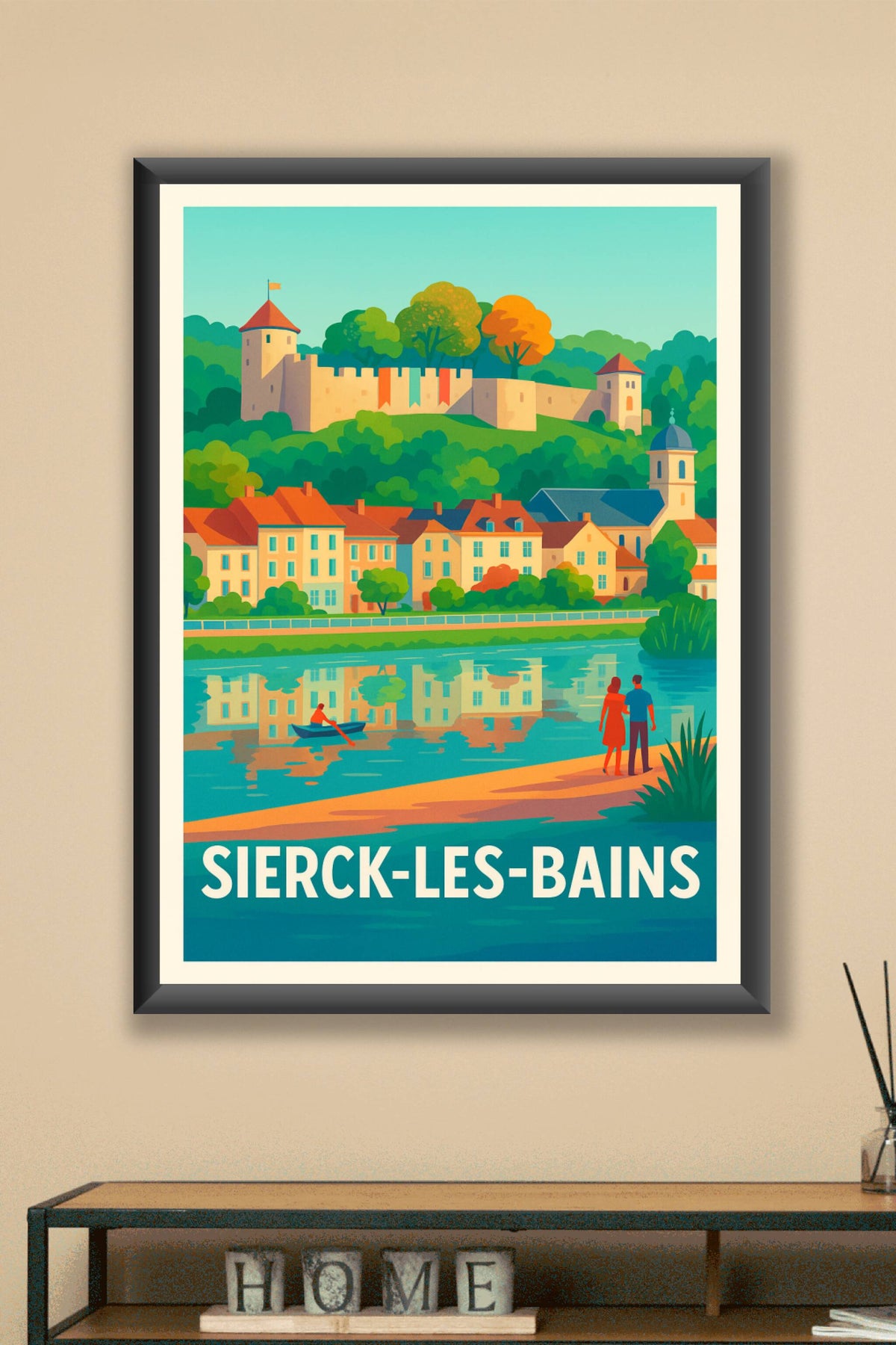 Affiche Sierck-les-Bains — Charmante Escapade au Bord de l'Eau · poster d'art de Sierck-les-Bains