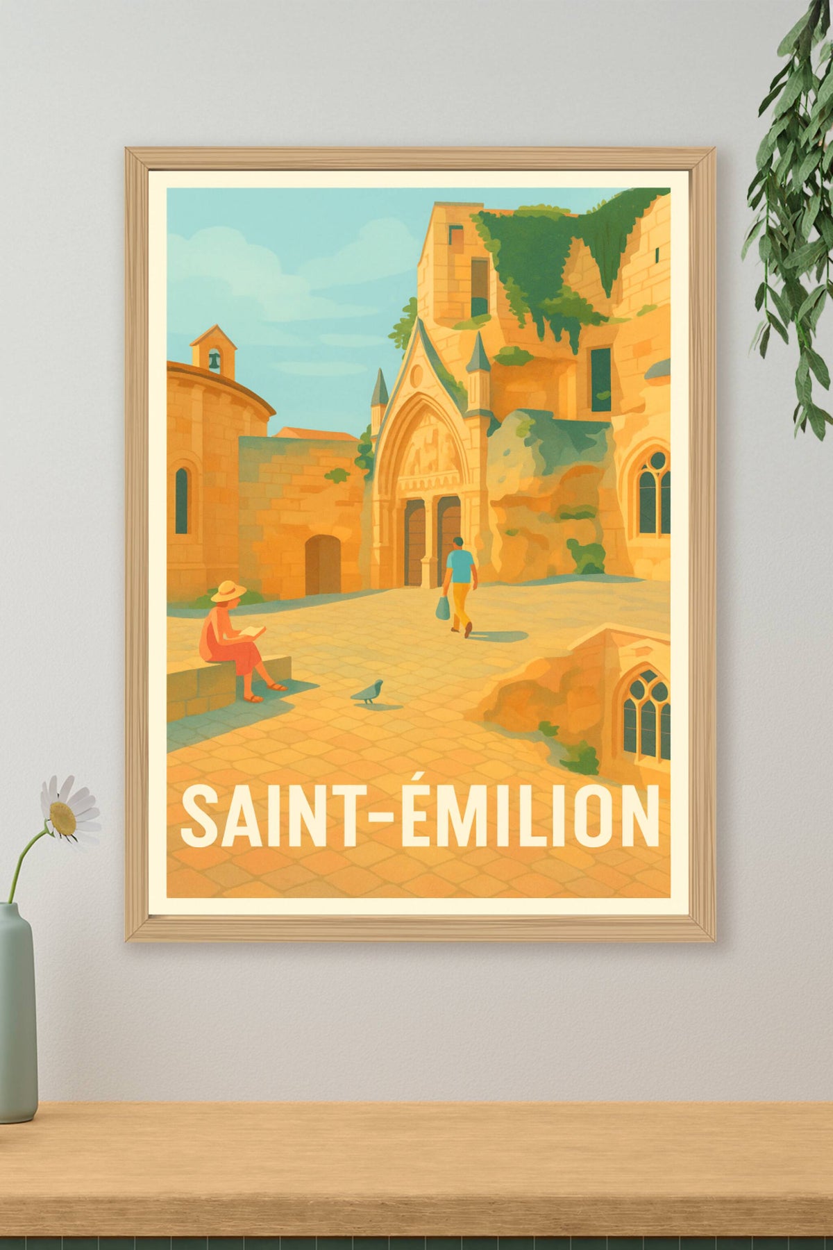 Affiche Saint-Émilion — Charme et Patrimoine Médiéval · poster d'art de Saint-Émilion
